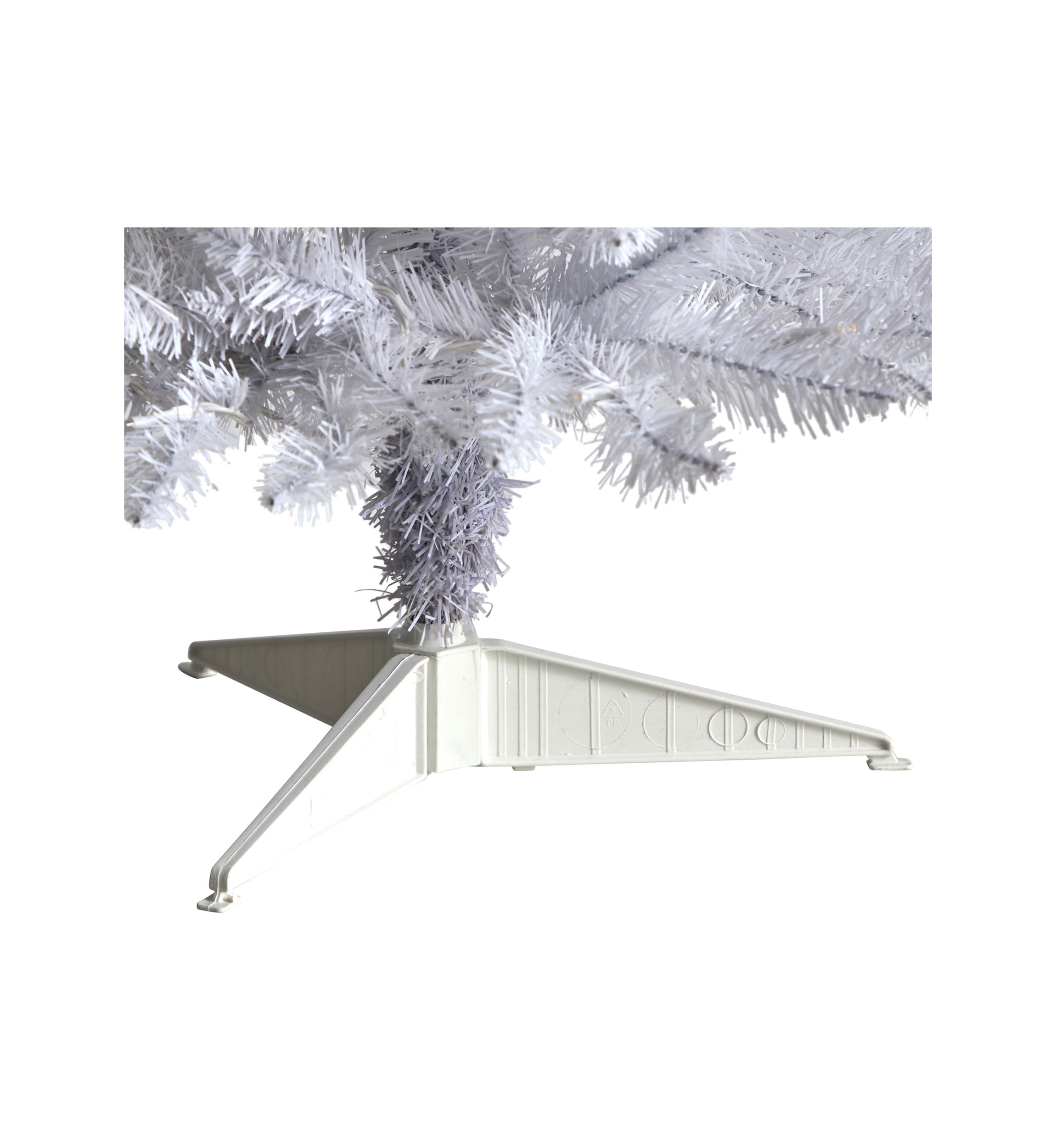 3 Foot Slim White Artificial Christmas Tree with 50 Warm White LED Lights and 161 Bendable Branches