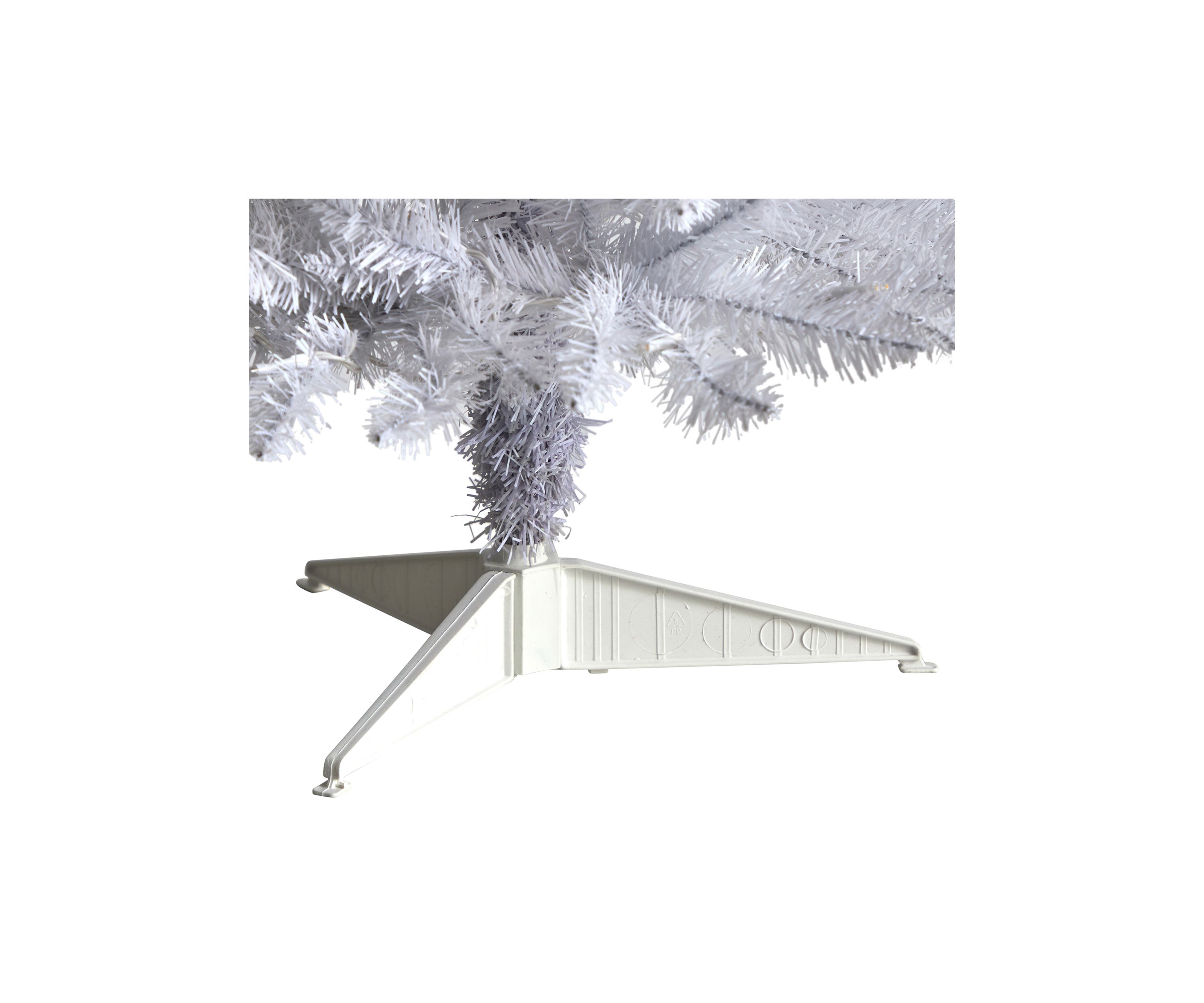 3 Foot Slim White Artificial Christmas Tree with 50 Warm White LED Lights and 161 Bendable Branches