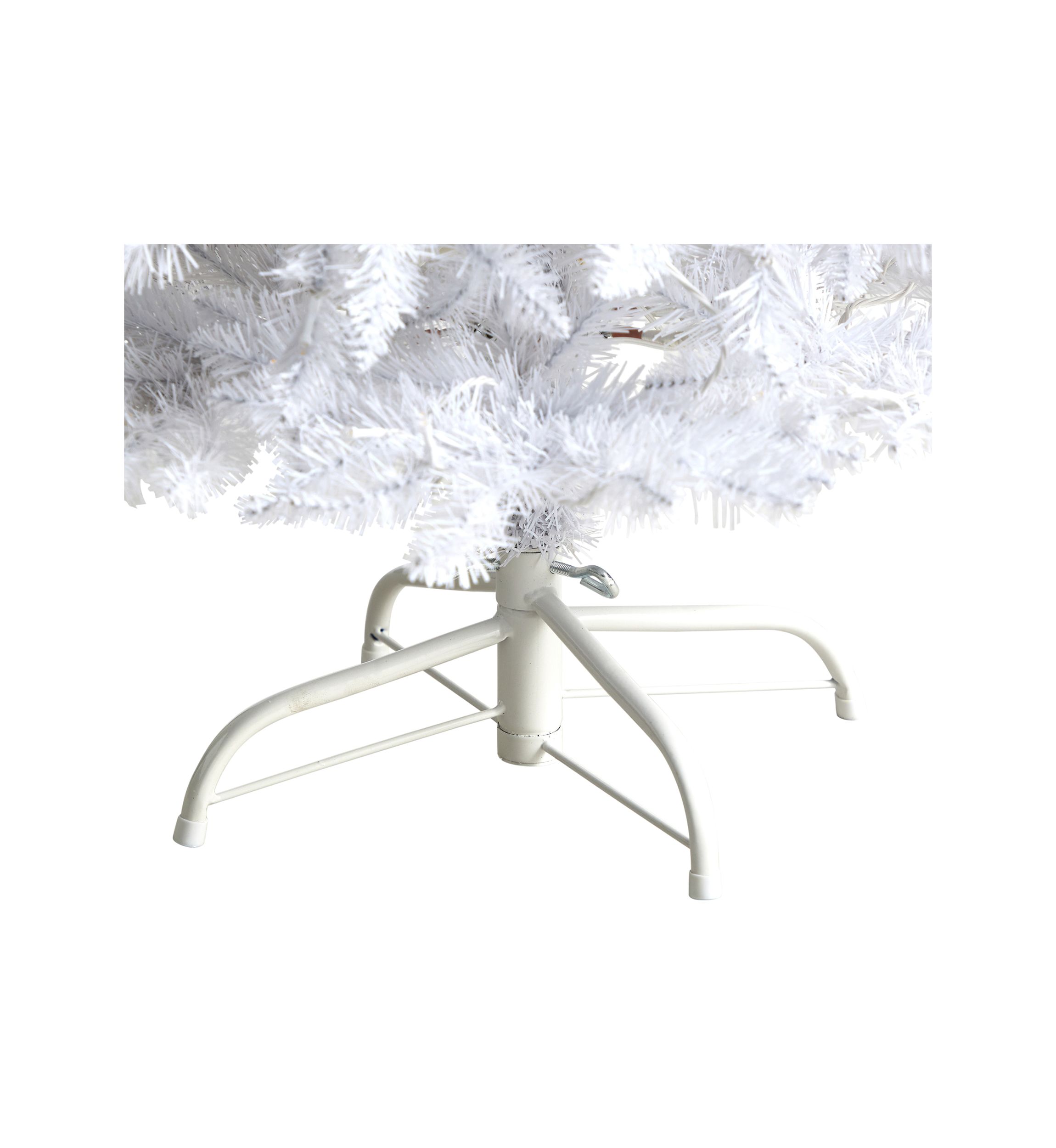 4 Foot Slim White Artificial Christmas Tree with 100 Warm White LED Lights and 293 Bendable Branches
