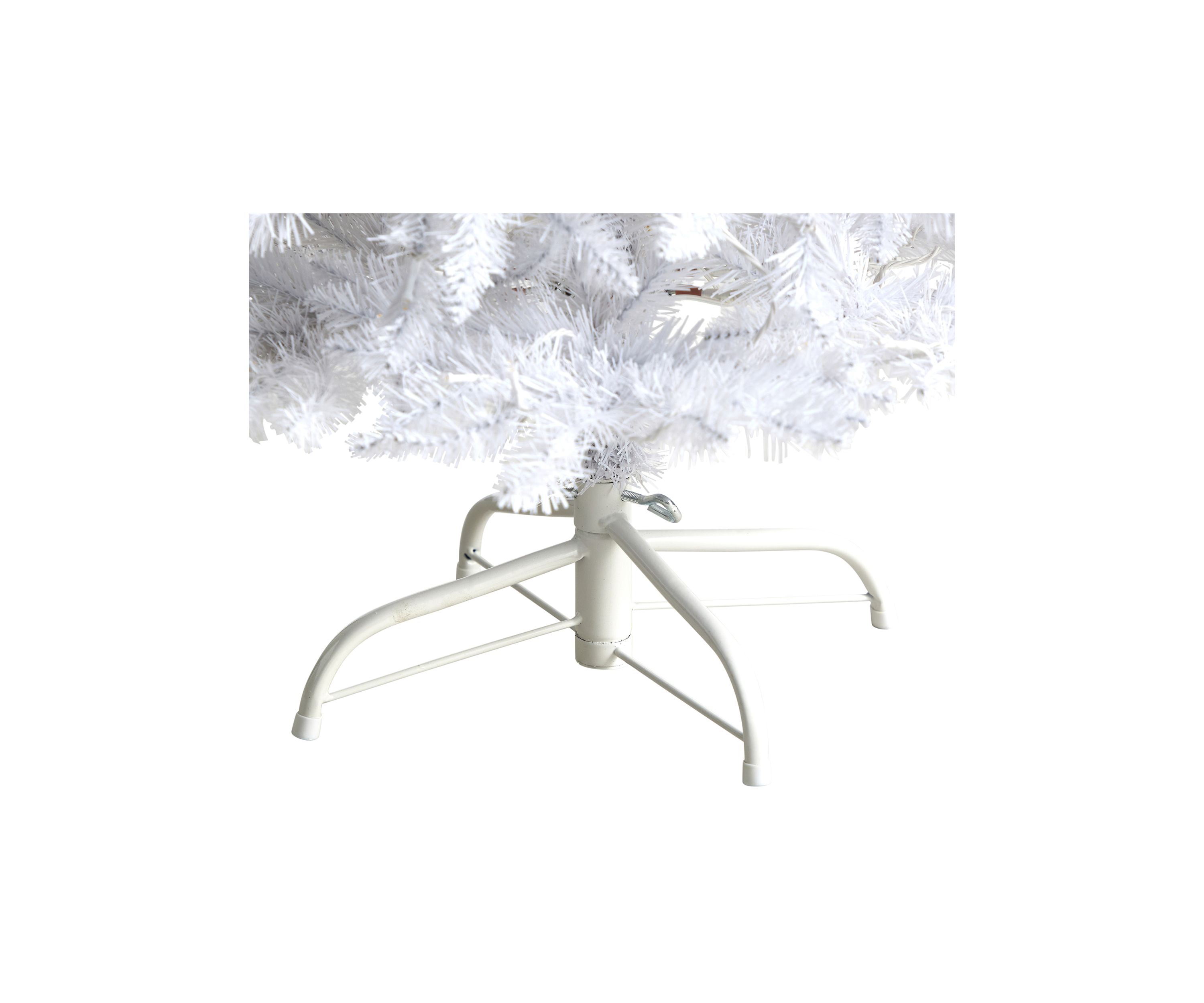 4 Foot Slim White Artificial Christmas Tree with 100 Warm White LED Lights and 293 Bendable Branches