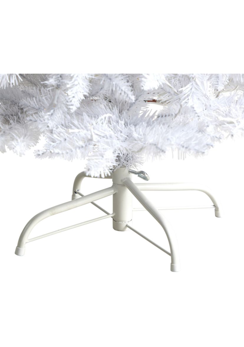 4 Foot Slim White Artificial Christmas Tree with 100 Warm White LED Lights and 293 Bendable Branches