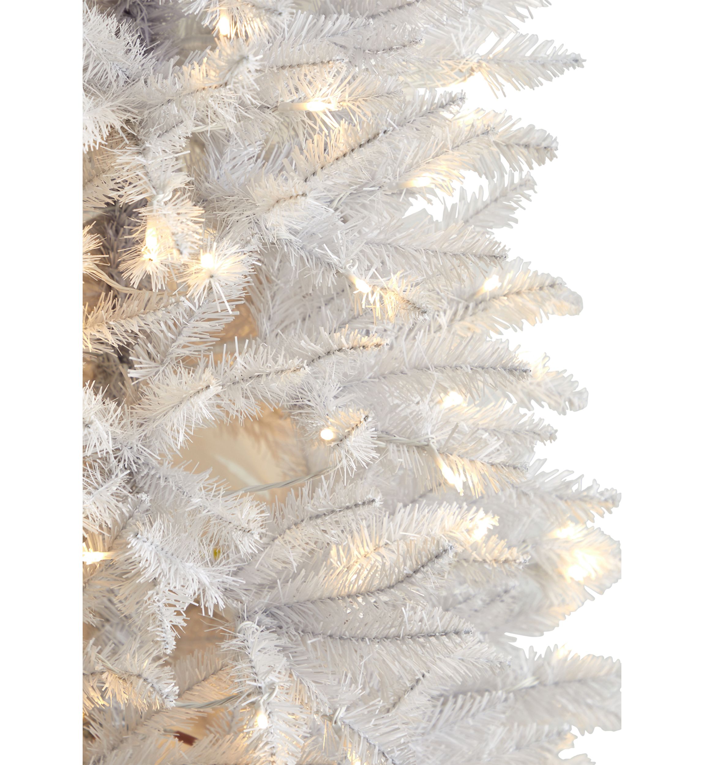 6 Foot Slim White Artificial Christmas Tree with 250 Warm White LED Lights and 743 Bendable Branches