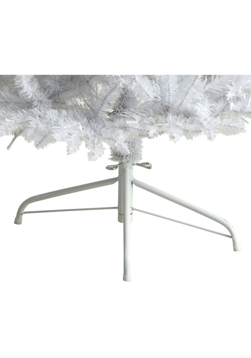 6 Foot Slim White Artificial Christmas Tree with 250 Warm White LED Lights and 743 Bendable Branches