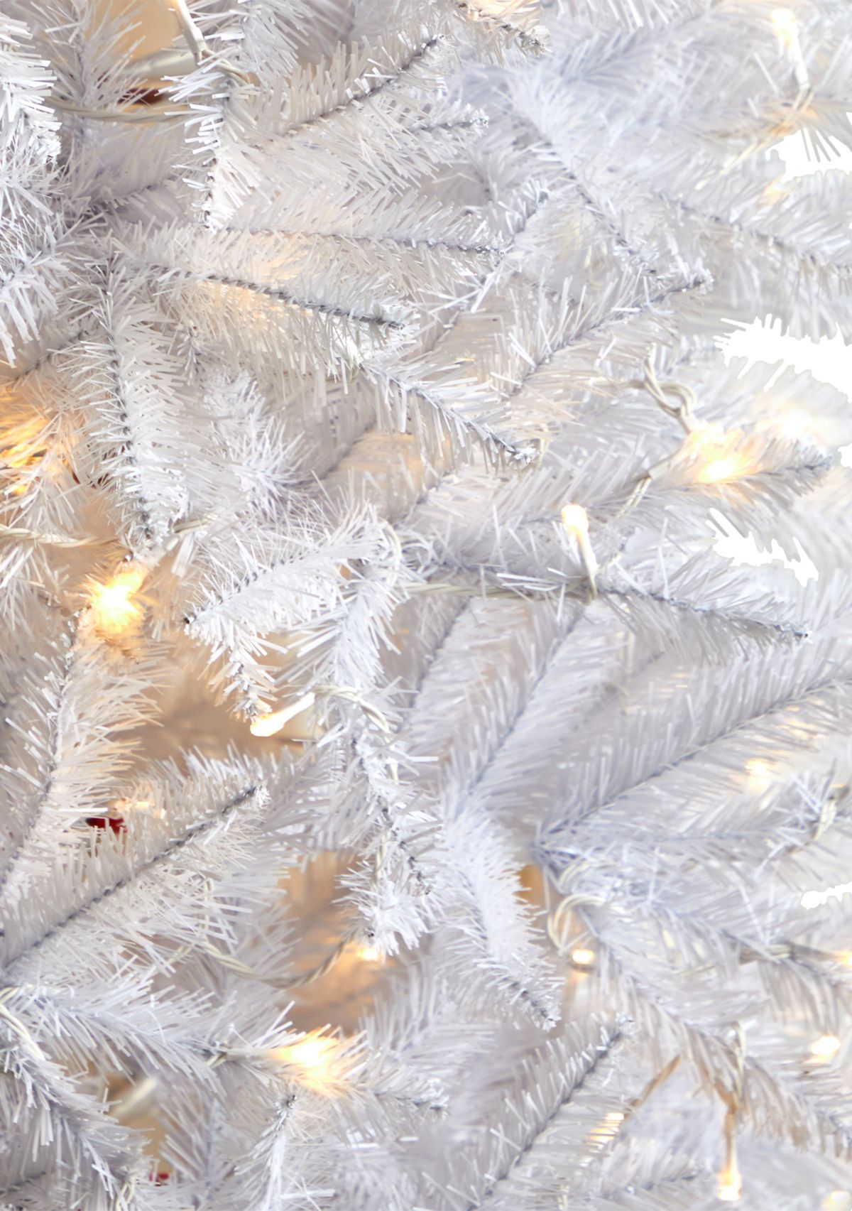 7 Foot Slim White Artificial Christmas Tree with 300 Warm White LED Lights and 955 Bendable Branches