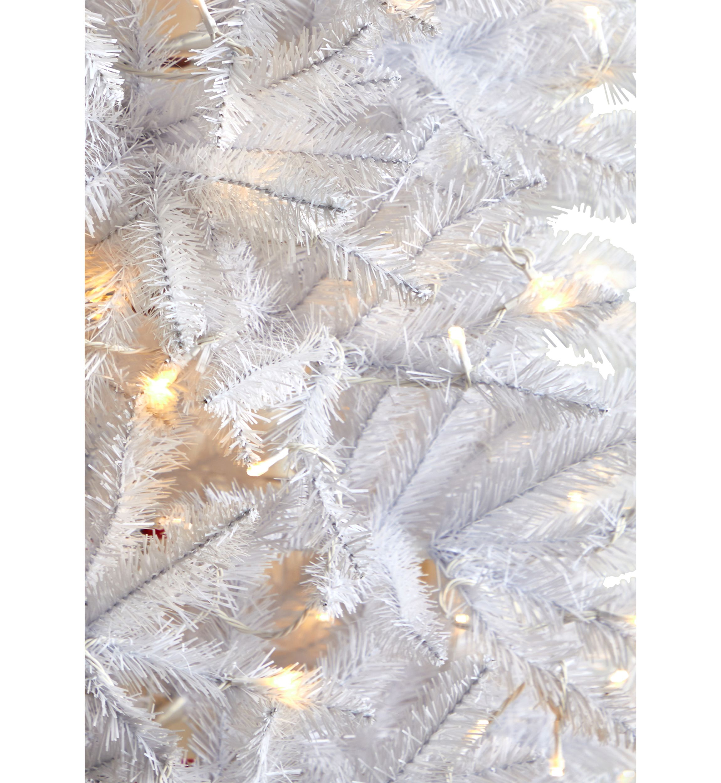7 Foot Slim White Artificial Christmas Tree with 300 Warm White LED Lights and 955 Bendable Branches