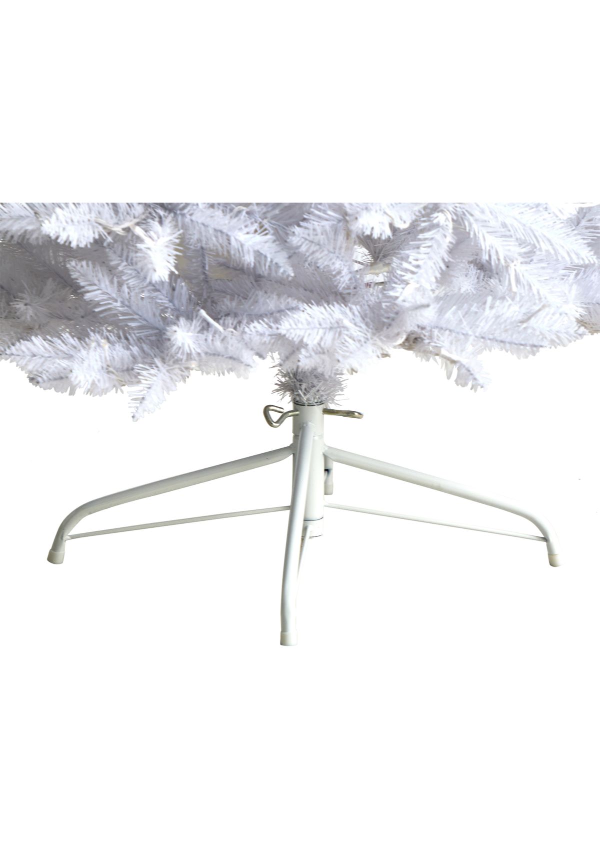 7 Foot Slim White Artificial Christmas Tree with 300 Warm White LED Lights and 955 Bendable Branches