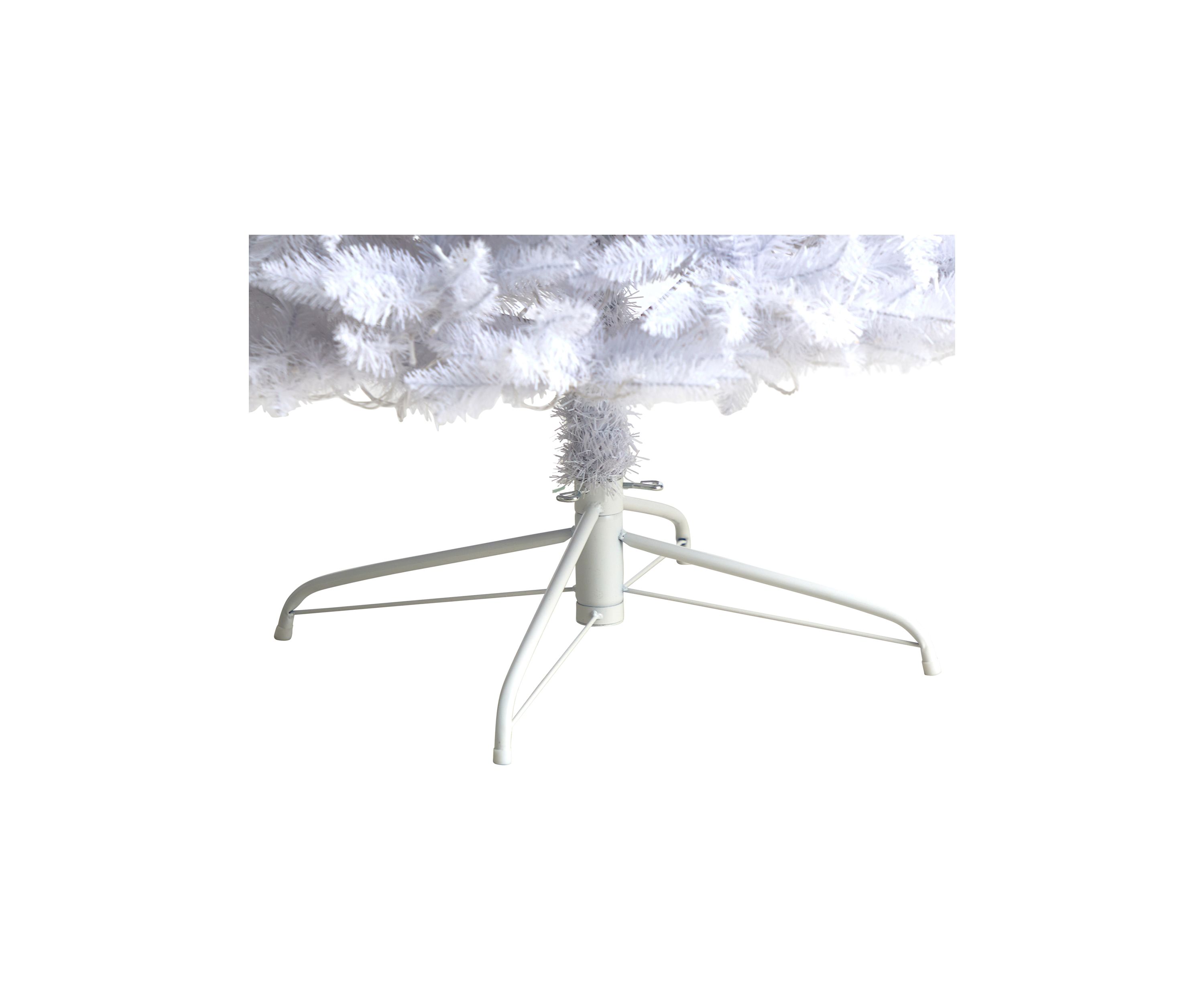 9 Foot Slim White Artificial Christmas Tree with 600 Warm White LED Lights and 1860 Bendable Branches