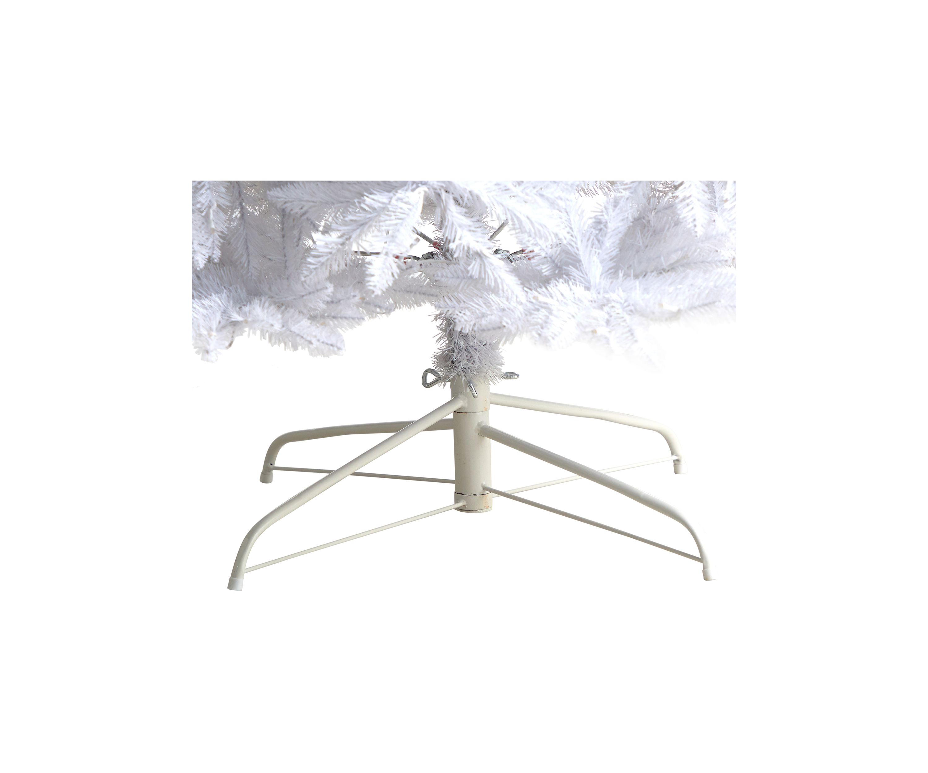 11 Foot Slim White Artificial Christmas Tree with 950 Warm White LED Lights and 2836 Bendable Branches