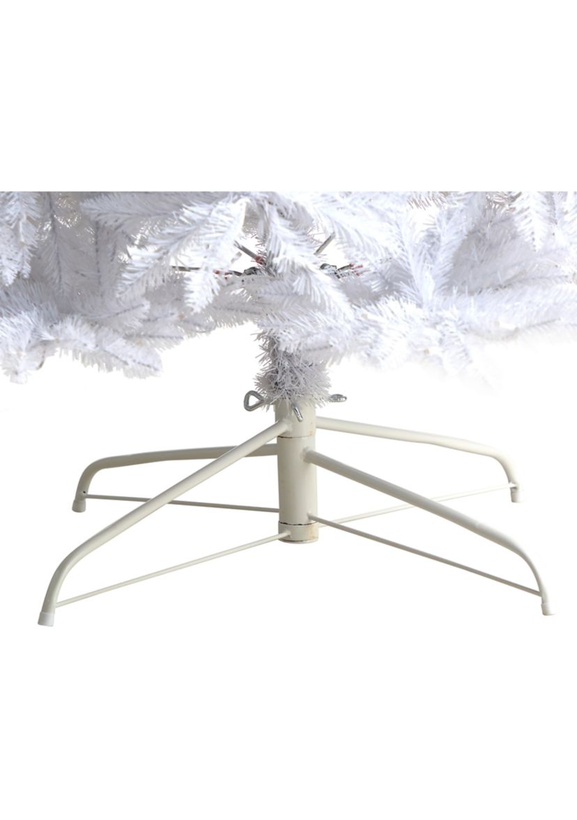 11 Foot Slim White Artificial Christmas Tree with 950 Warm White LED Lights and 2836 Bendable Branches