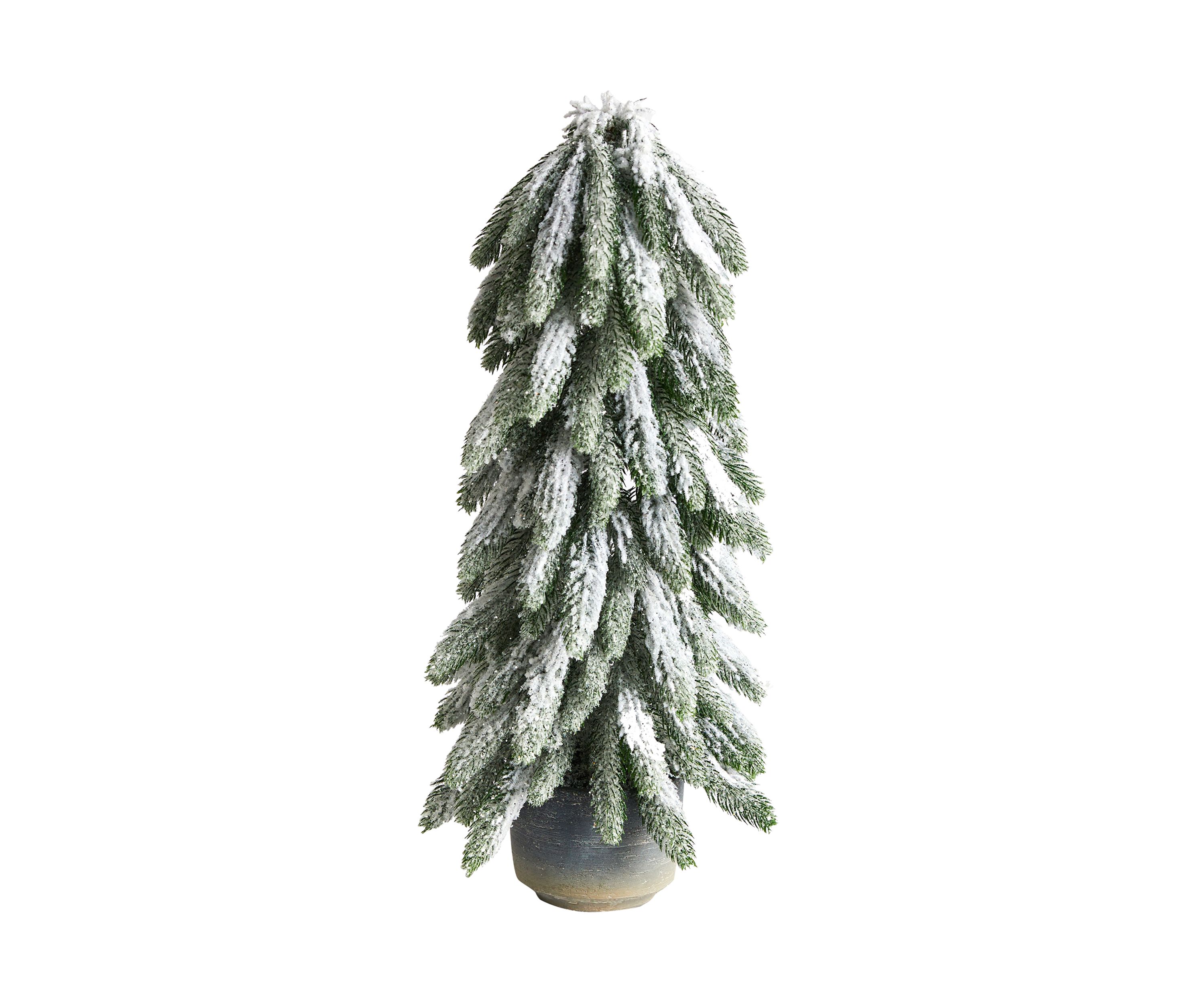 21 Inch Flocked Artificial Christmas Tree in Decorative Planter