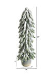 3 Inch Flocked Artificial Christmas Tree in Decorative Planter
