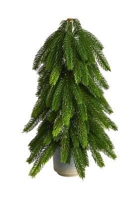 Nearly Natural 17 Inch Christmas Pine Artificial Tree in Decorative Planter