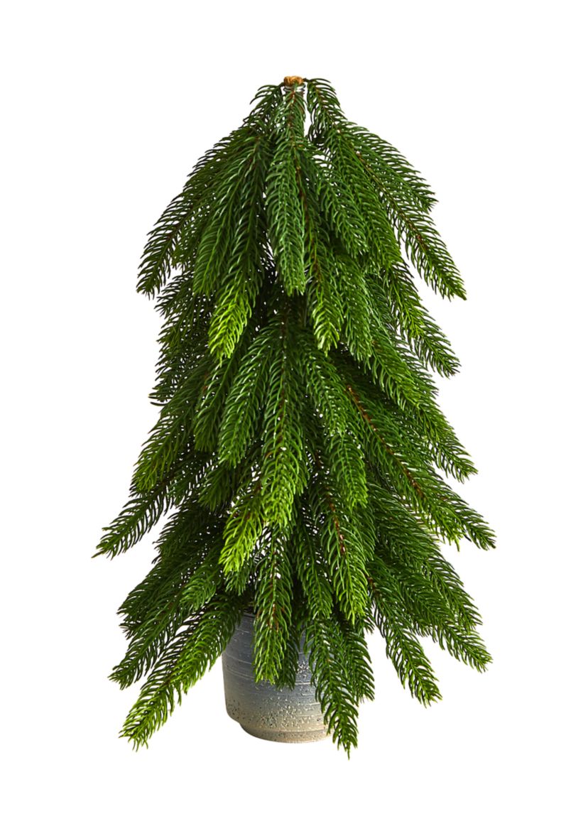 17 Inch Christmas Pine Artificial Tree in Decorative Planter