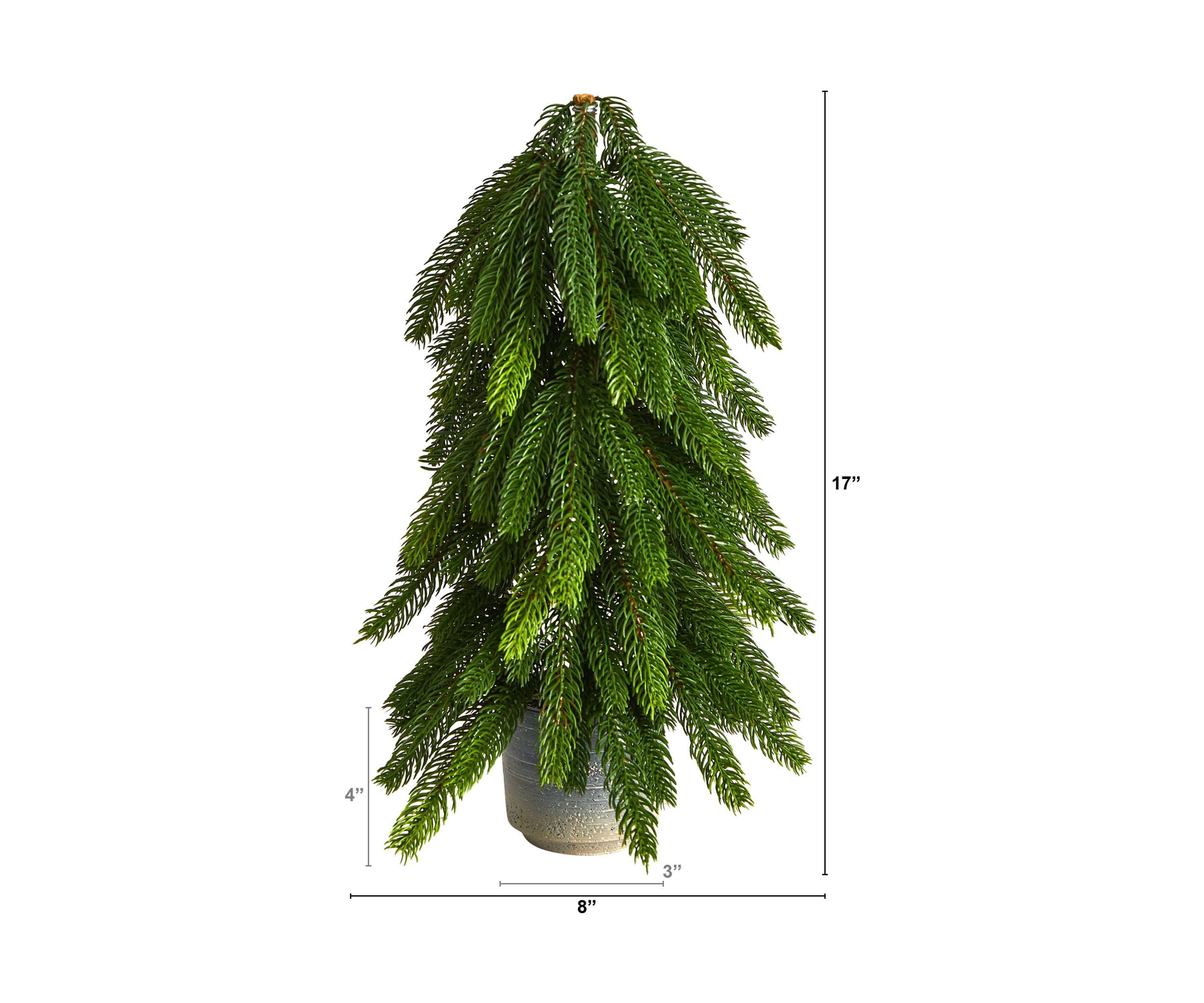 17 Inch Christmas Pine Artificial Tree in Decorative Planter