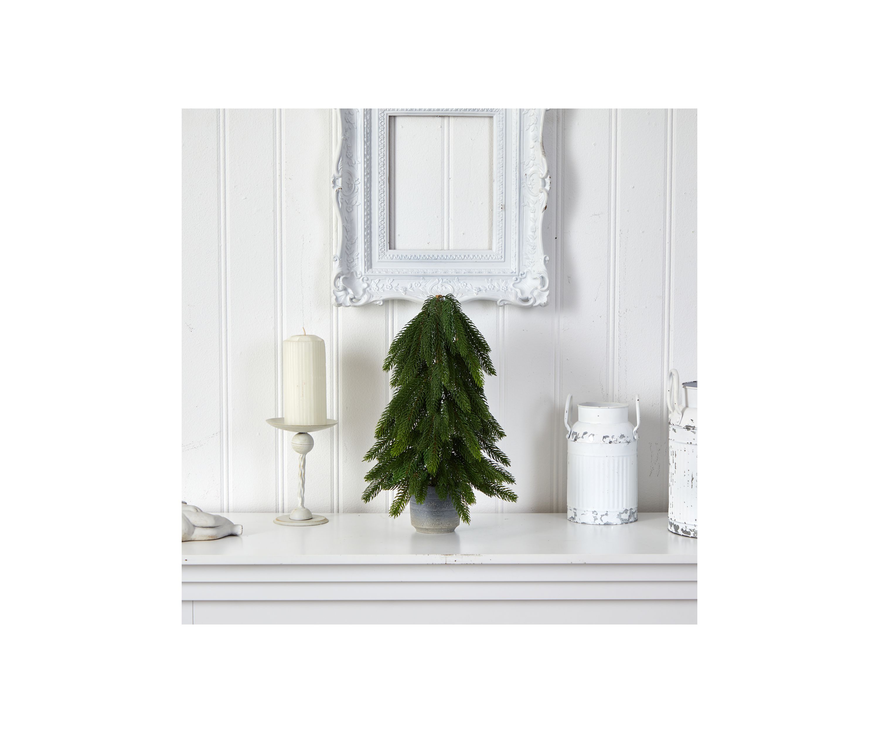 17 Inch Christmas Pine Artificial Tree in Decorative Planter
