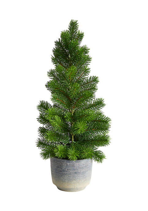 22 Inch Christmas Pine Artificial Tree in Decorative Planter