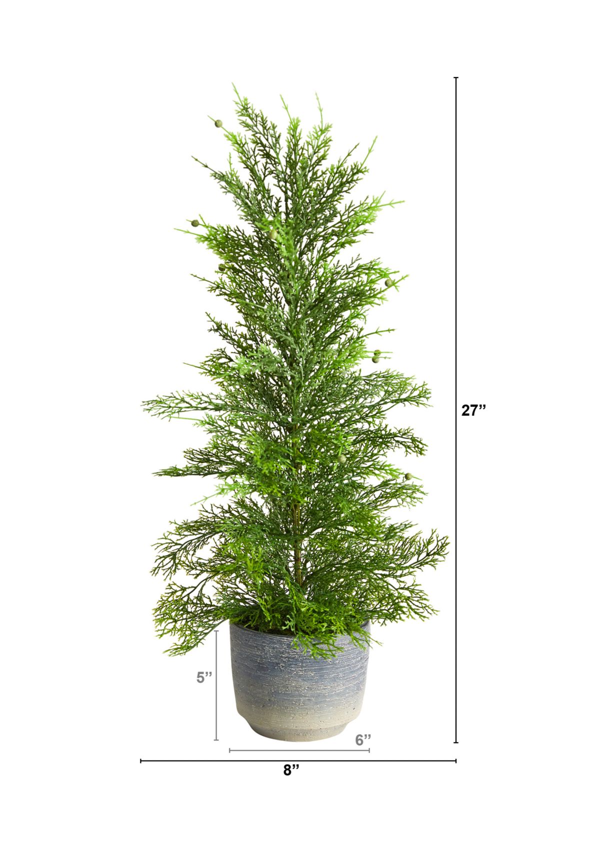 27-Inch Californian Cedar Artificial Tree in Decorative Planter