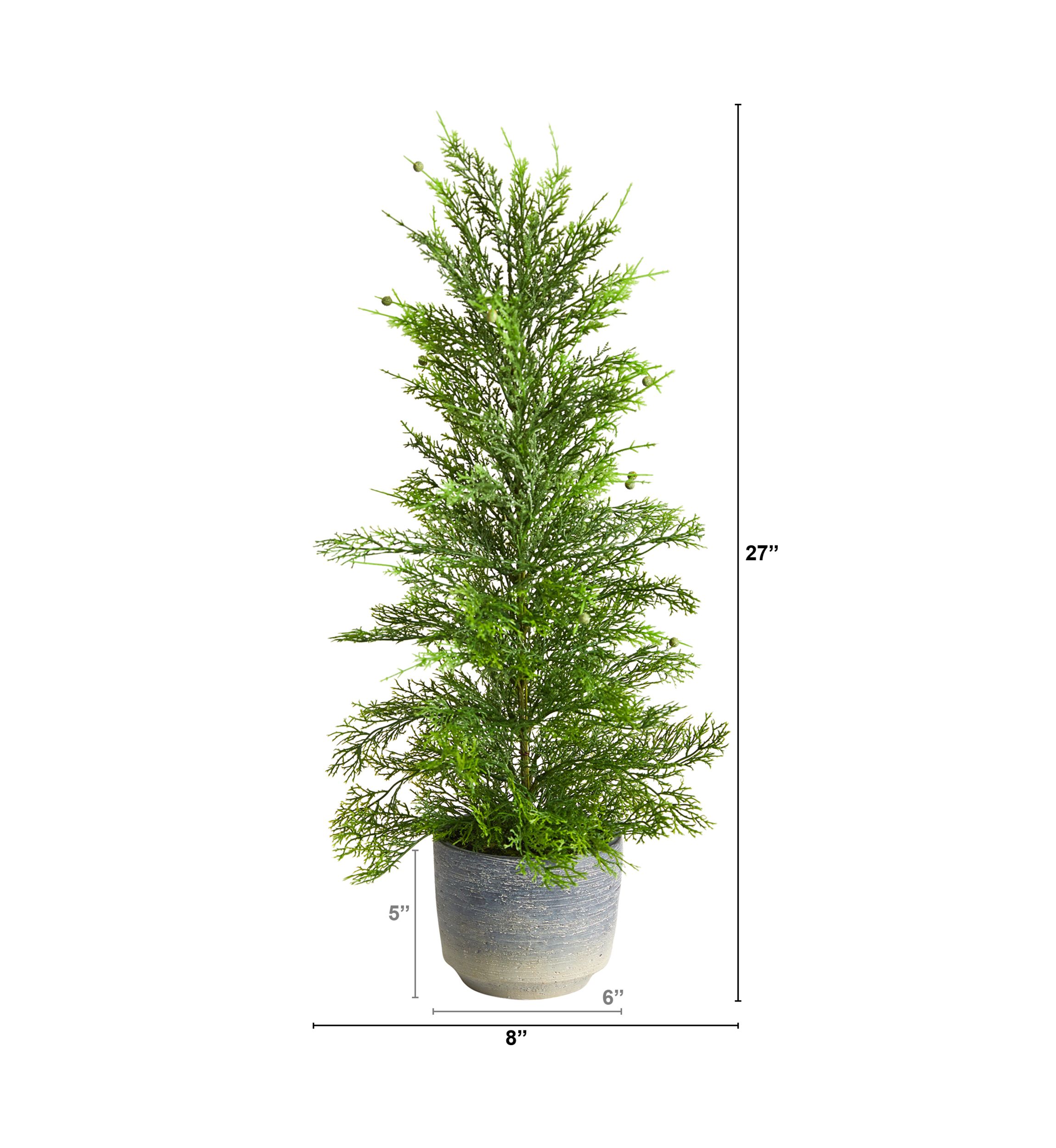 27-Inch Californian Cedar Artificial Tree in Decorative Planter
