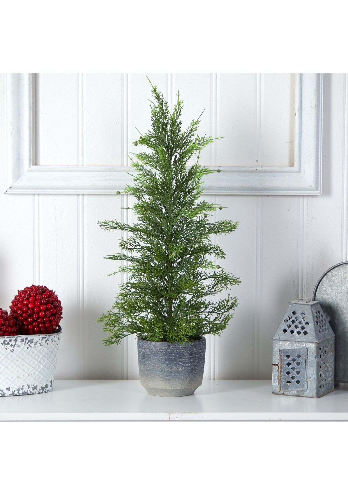 27-Inch Californian Cedar Artificial Tree in Decorative Planter
