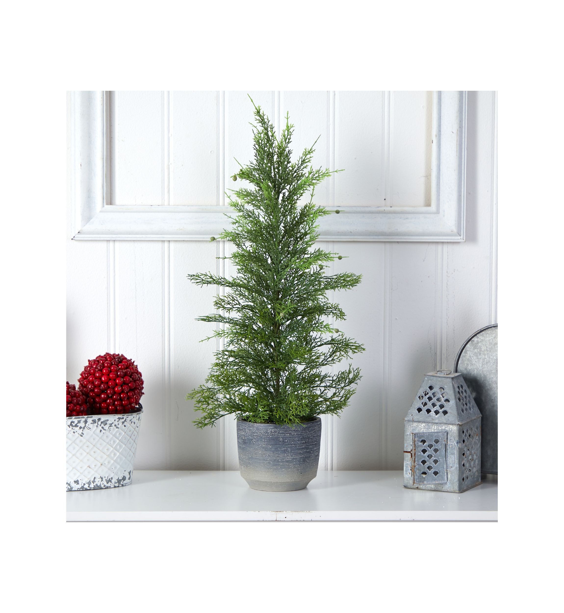 27-Inch Californian Cedar Artificial Tree in Decorative Planter