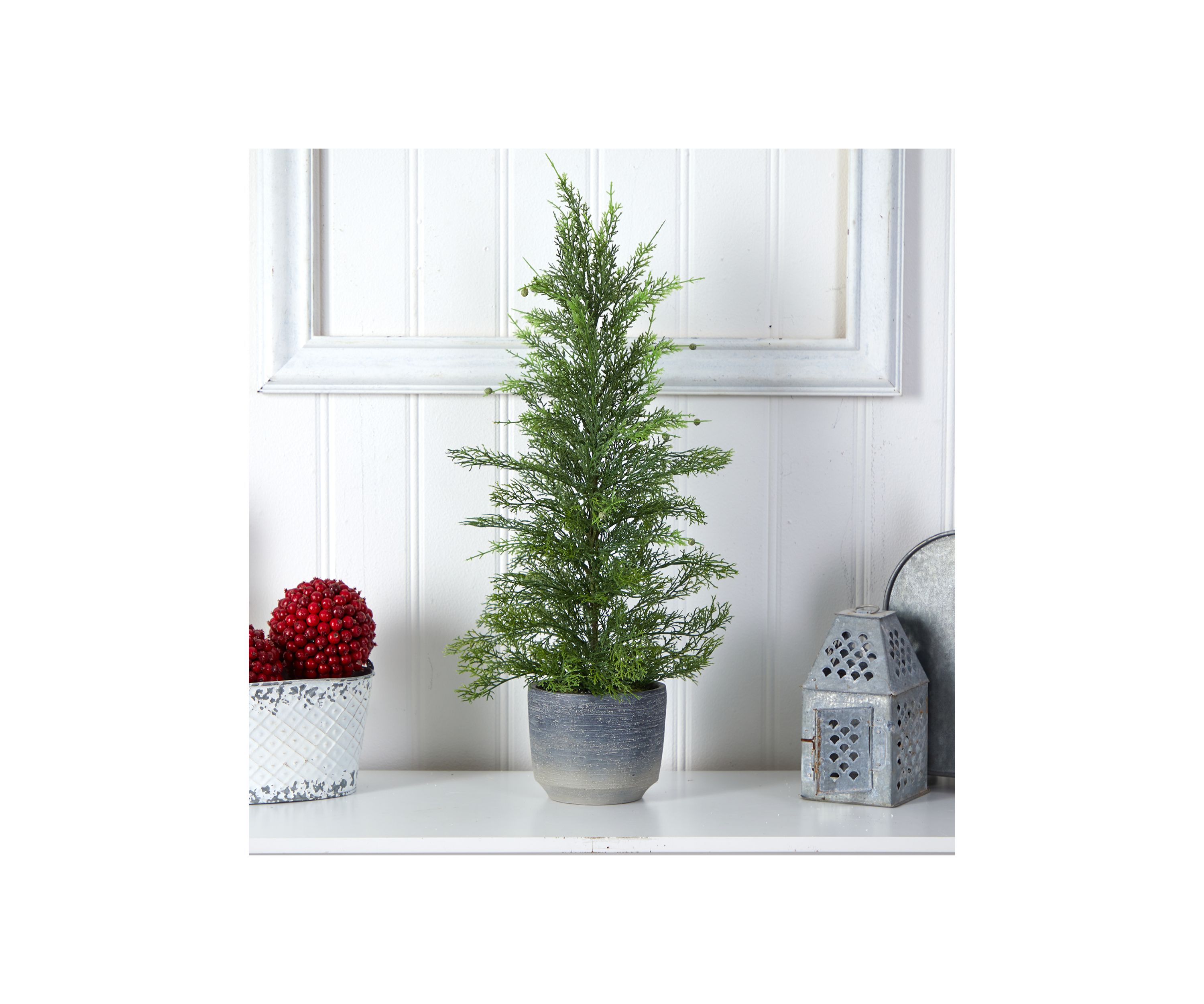 27-Inch Californian Cedar Artificial Tree in Decorative Planter