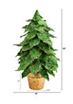 16 Inch Mini Velvet Christmas Artificial Tree in Golden Planter