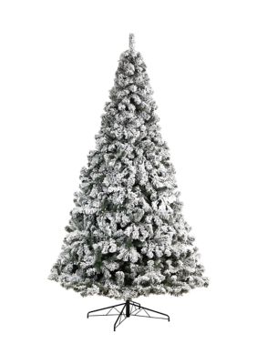 10' Flocked West Virginia Fir Artificial Christmas Tree with 800 Clear LED Lights and 1680 Tips