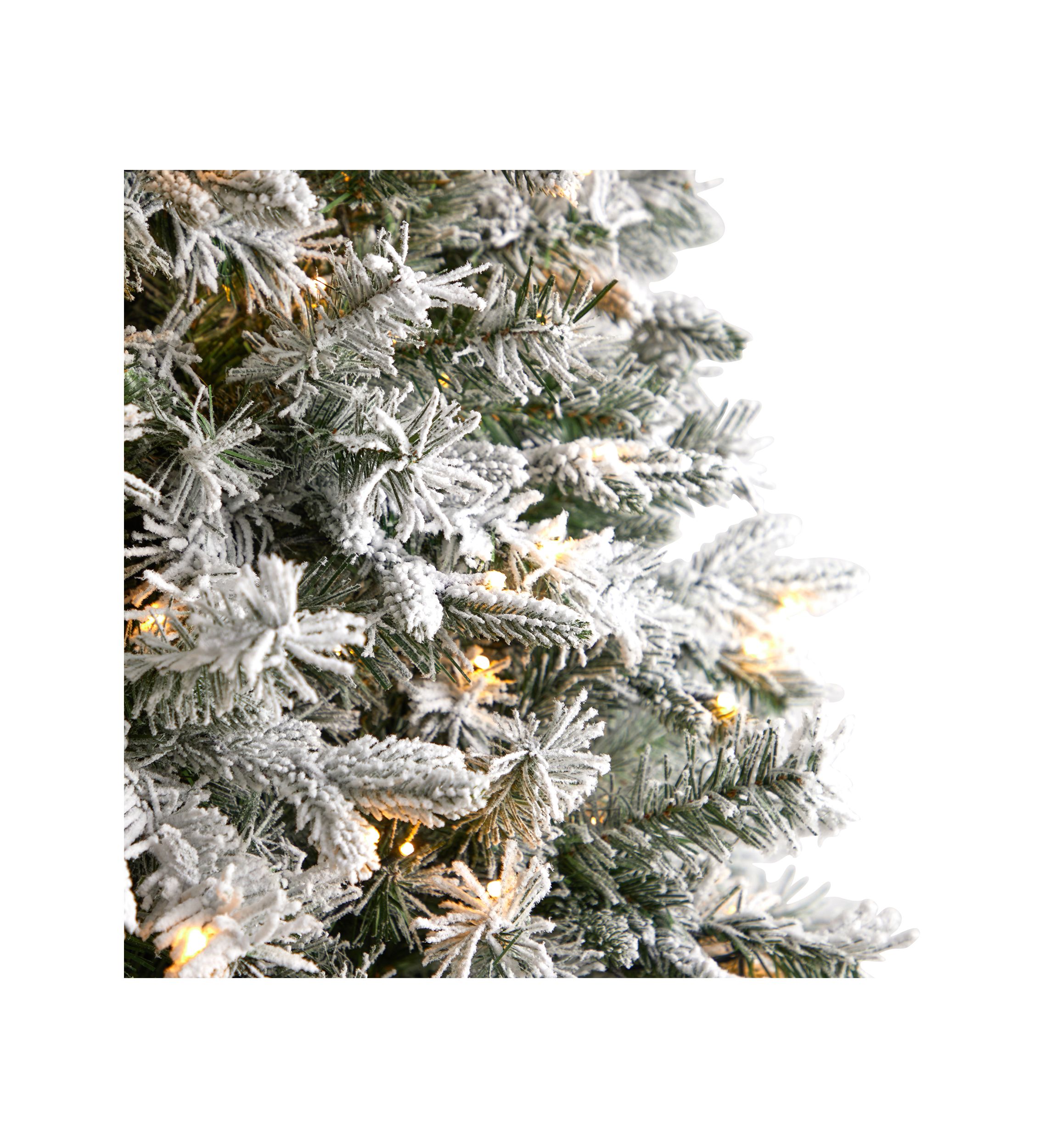 9-Foot Flocked Vermont Mixed Pine Artificial Christmas Tree with 650 LED Lights and 1960 Bendable Branches
