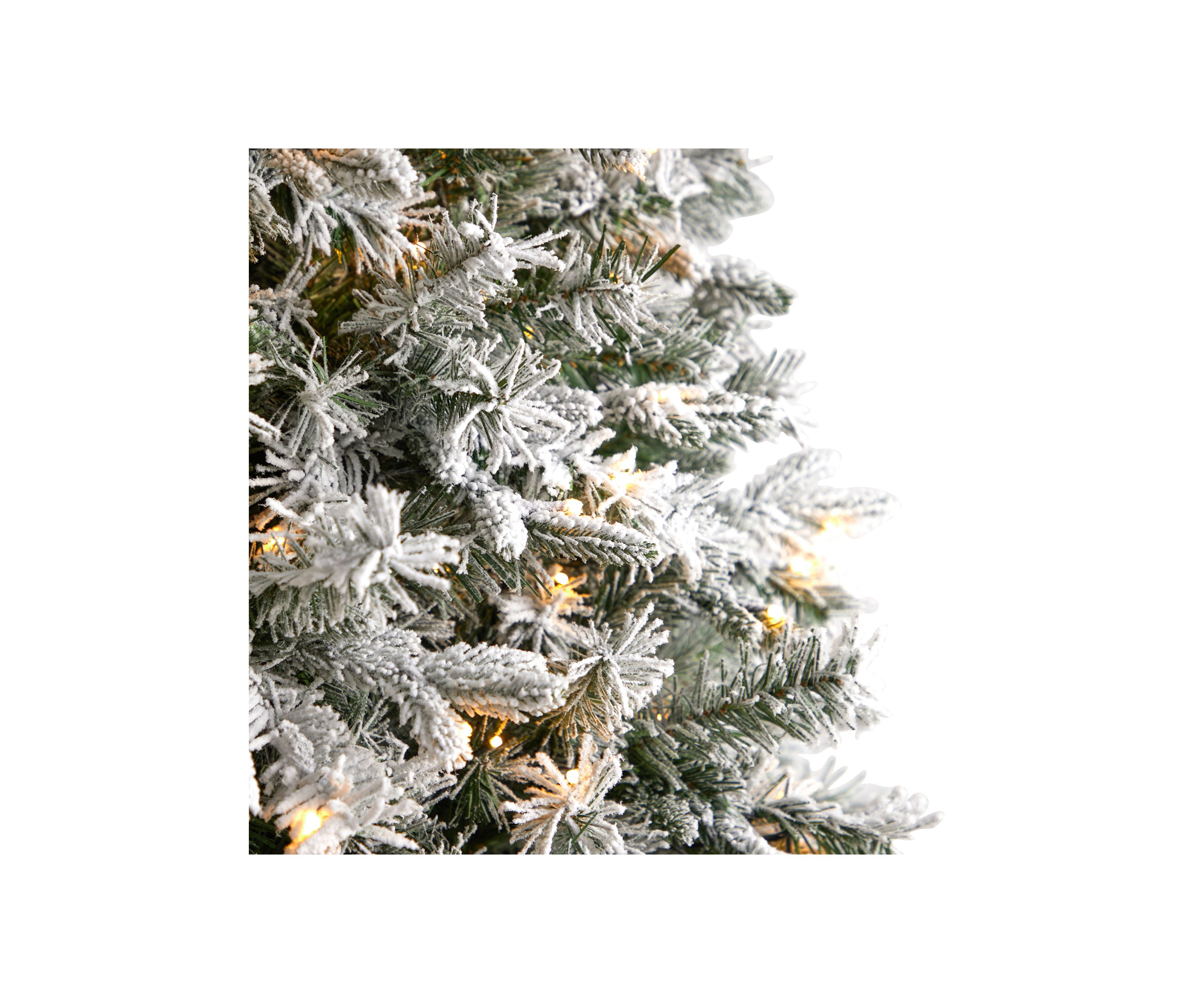 9-Foot Flocked Vermont Mixed Pine Artificial Christmas Tree with 650 LED Lights and 1960 Bendable Branches