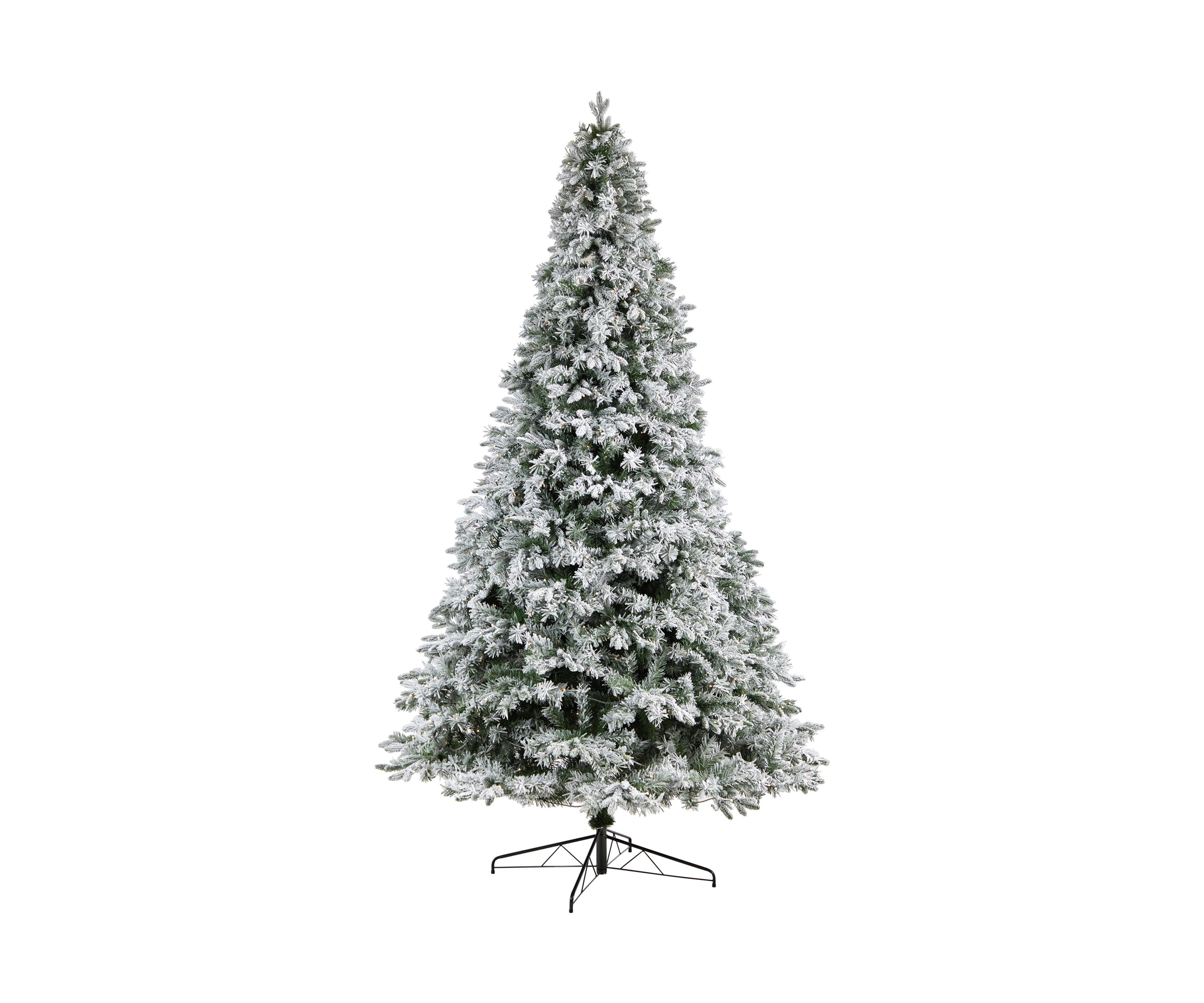 10-Foot Flocked Vermont Mixed Pine Artificial Christmas Tree with 800 LED Lights and 2200 Bendable Branches