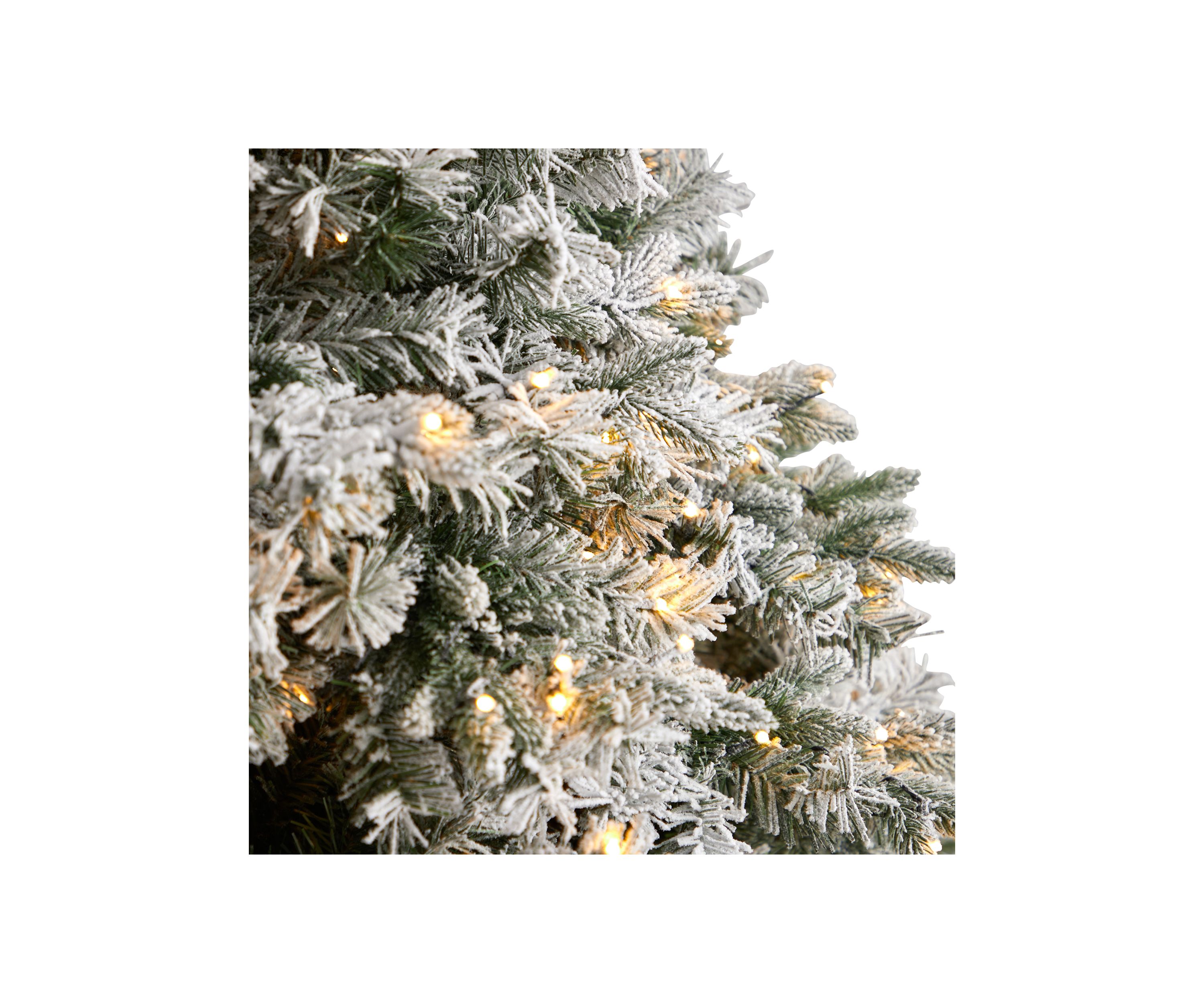 10-Foot Flocked Vermont Mixed Pine Artificial Christmas Tree with 800 LED Lights and 2200 Bendable Branches