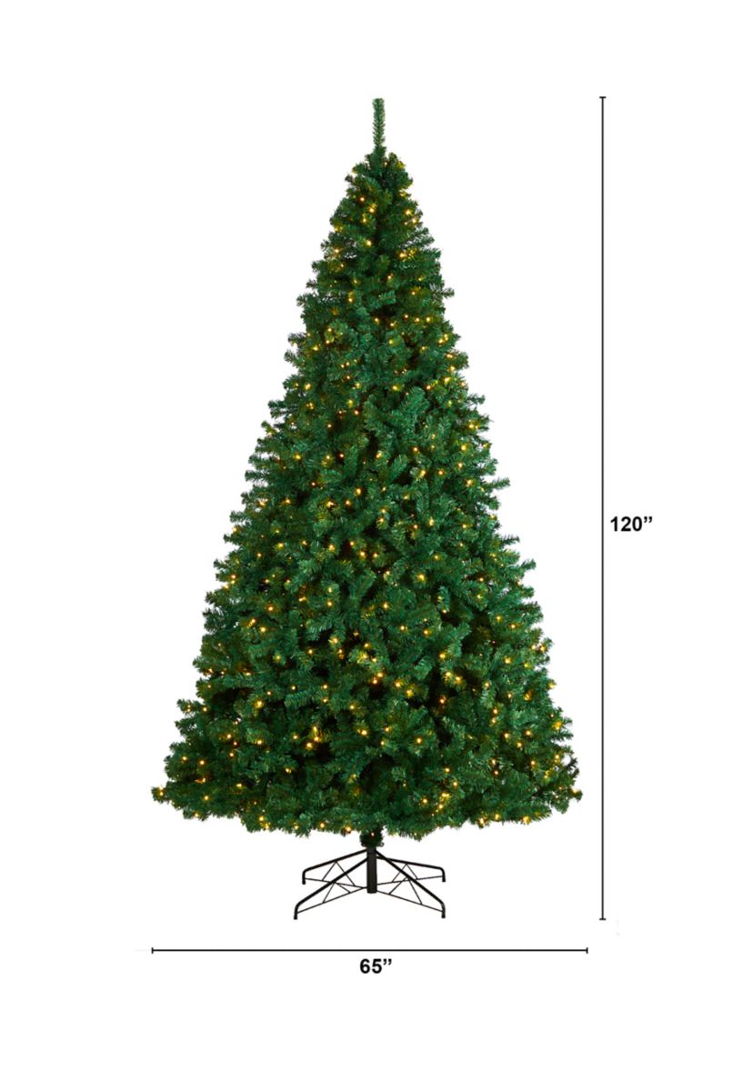 10-Foot Northern Tip Artificial Christmas Tree with 800 Clear LED Lights and 2200 Bendable Branches