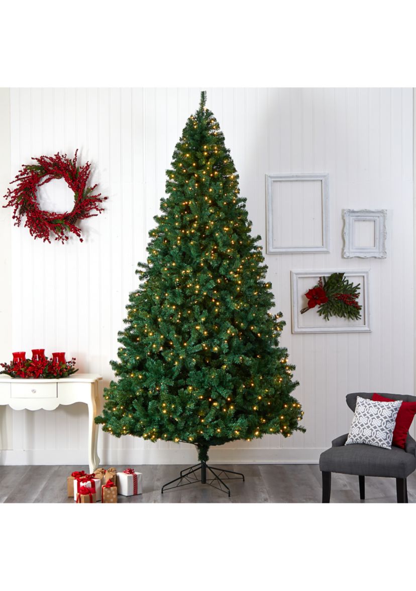11-Foot Northern Tip Artificial Christmas Tree with 1000 Clear LED Lights and 2720 Bendable Branches