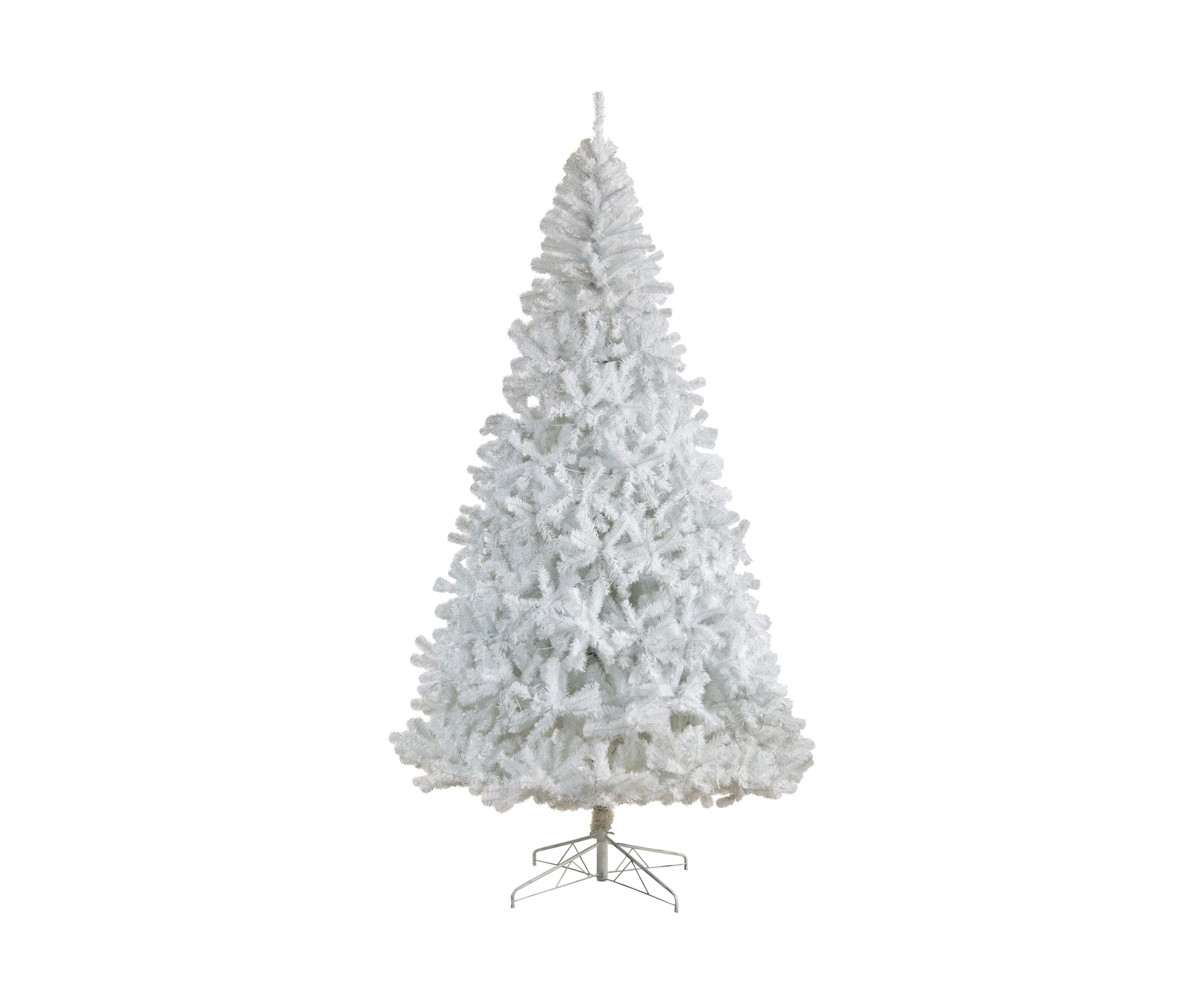 9-Foot White Artificial Christmas Tree with 1860 Bendable Branches and 650 LED Lights