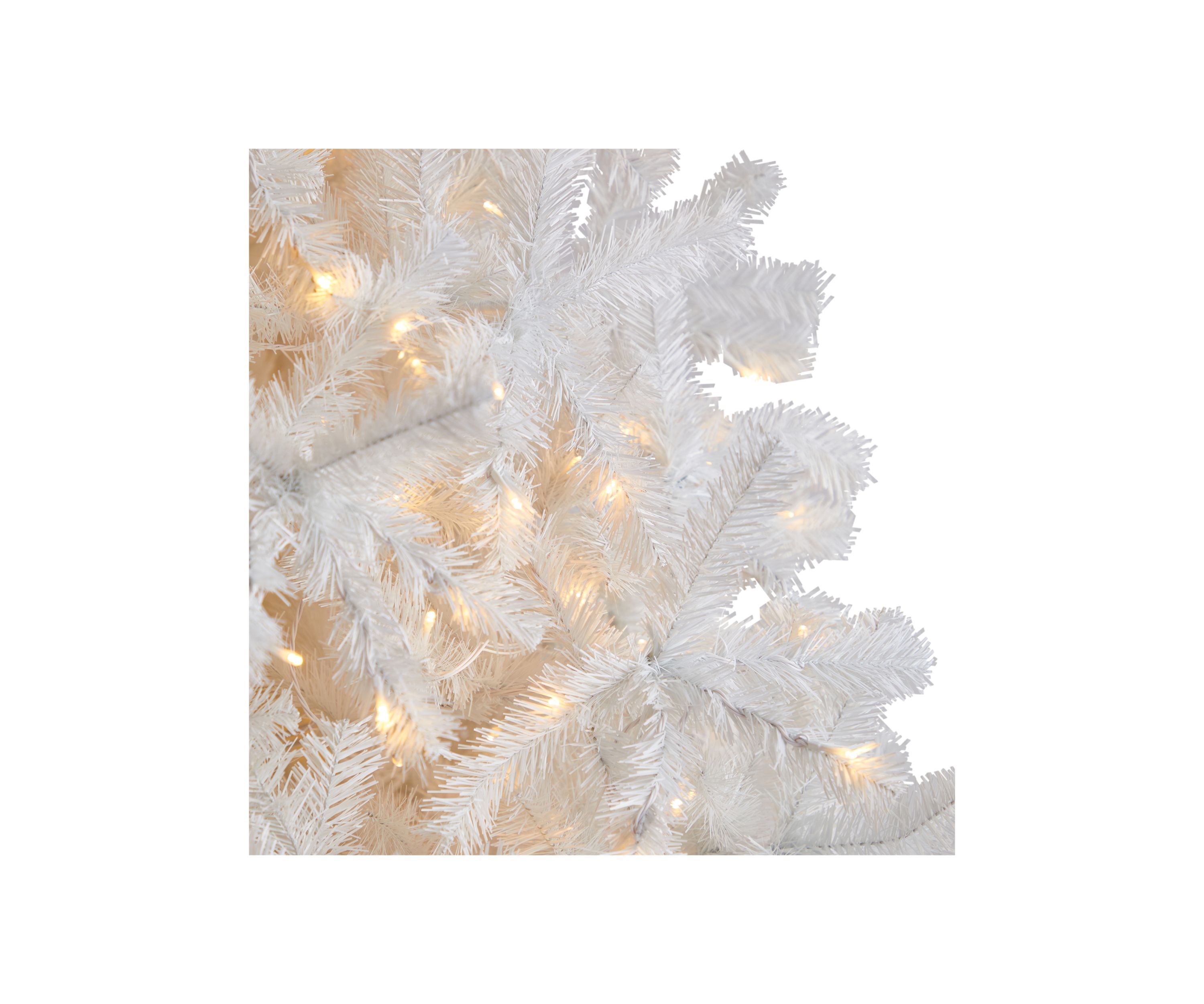 9-Foot White Artificial Christmas Tree with 1860 Bendable Branches and 650 LED Lights