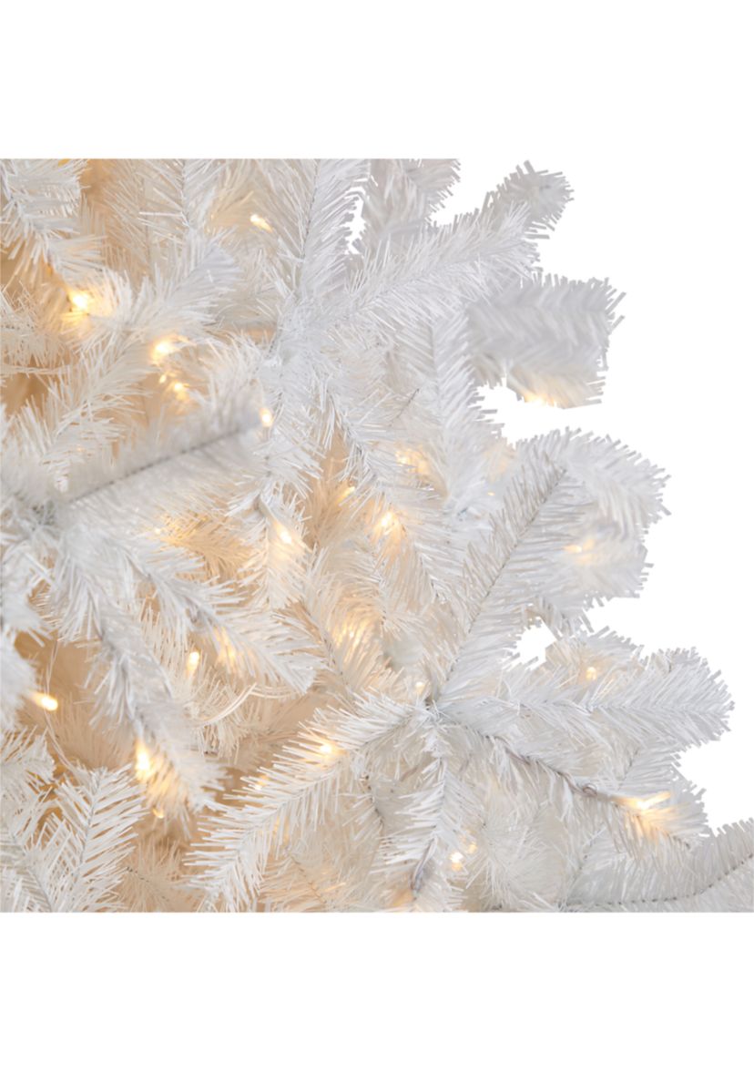 9-Foot White Artificial Christmas Tree with 1860 Bendable Branches and 650 LED Lights