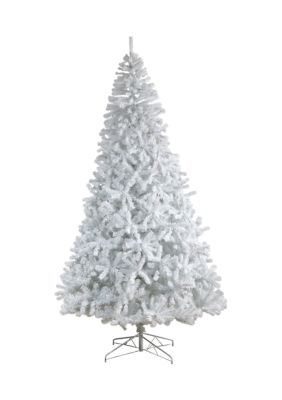 10-Foot White Artificial Christmas Tree with 2200 Bendable Branches and 800 LED Lights