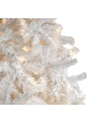 10-Foot White Artificial Christmas Tree with 2200 Bendable Branches and 800 LED Lights