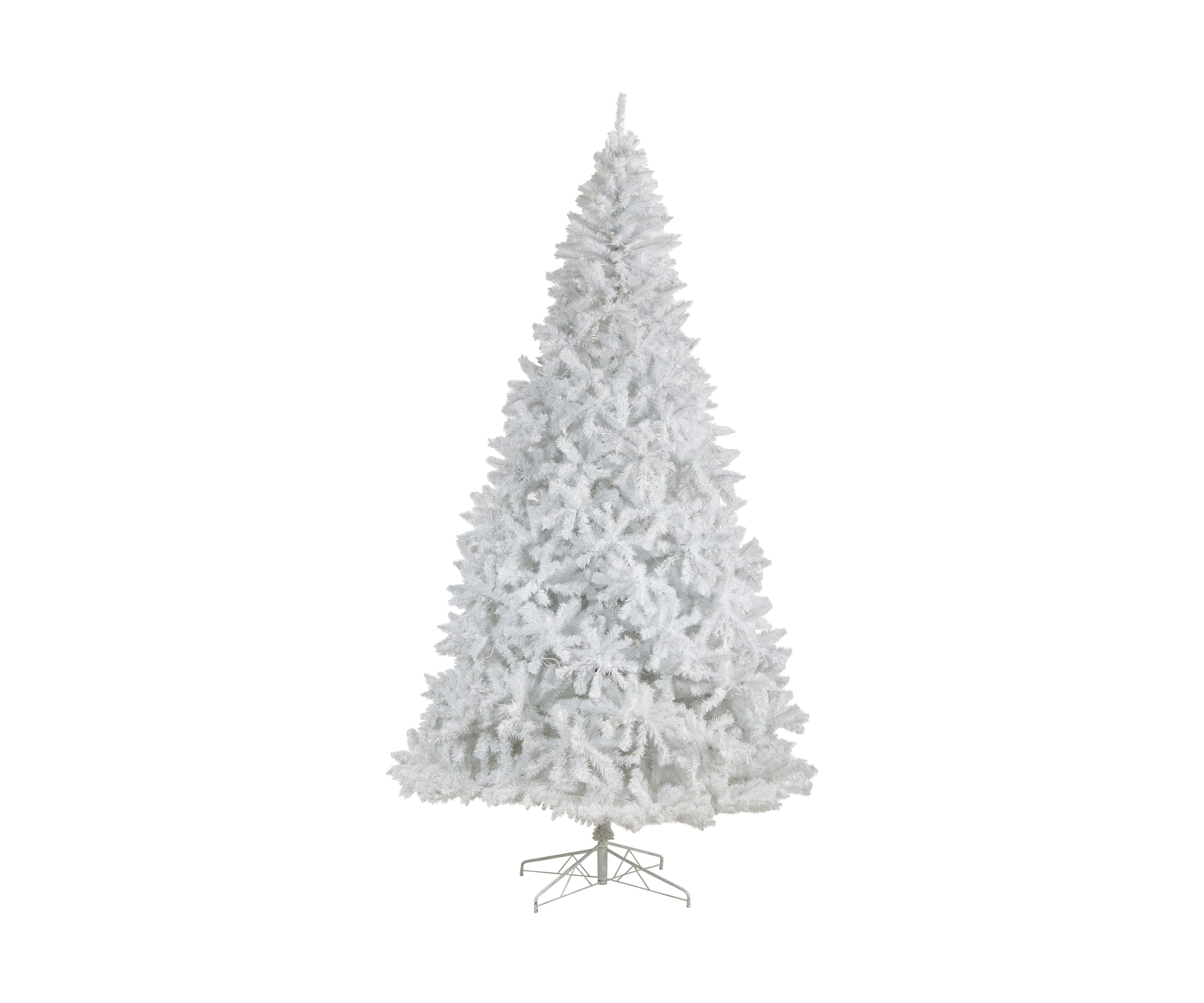11-Foot White Artificial Christmas Tree with 2720 Bendable Branches and 1000 LED Lights