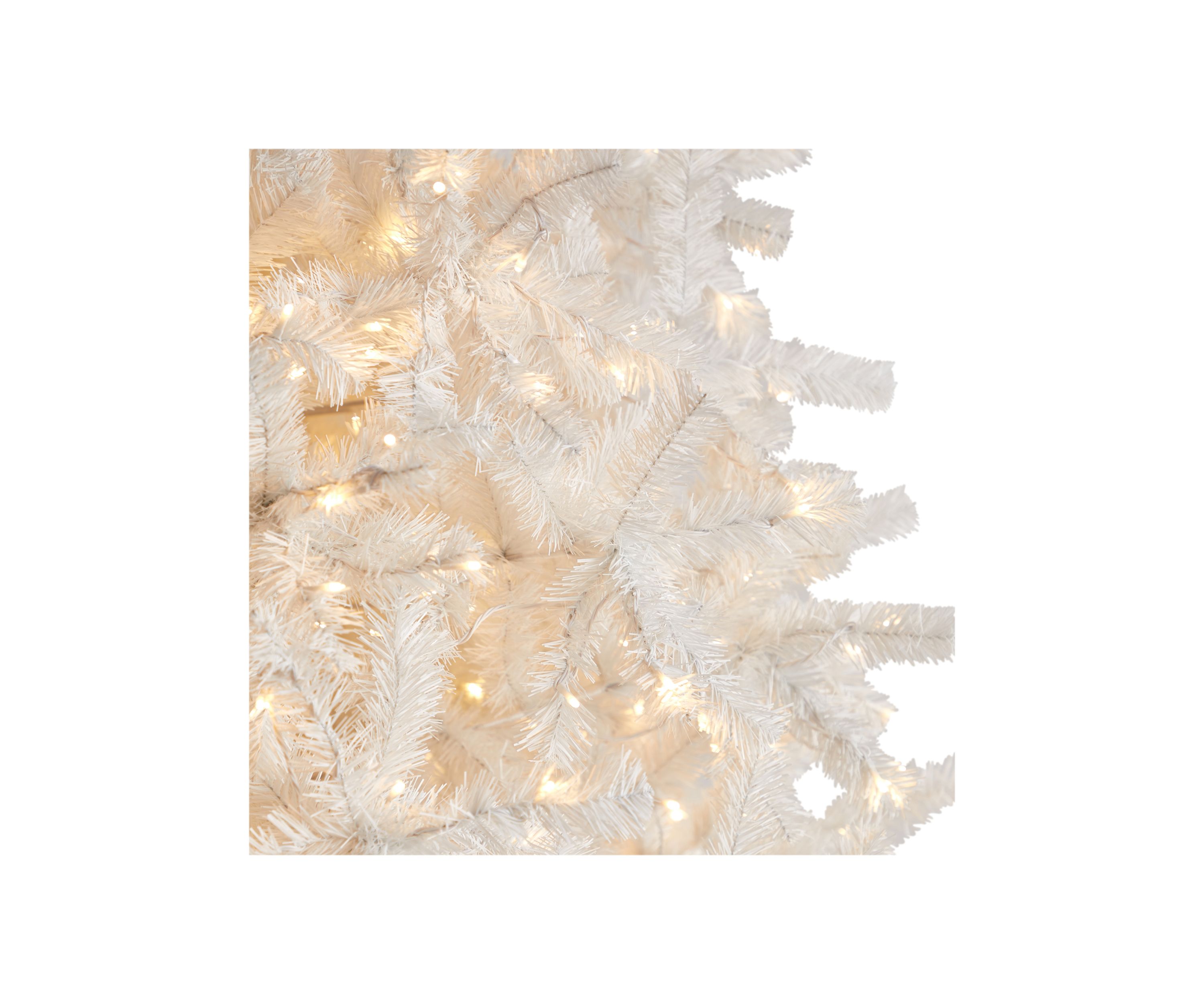 11-Foot White Artificial Christmas Tree with 2720 Bendable Branches and 1000 LED Lights