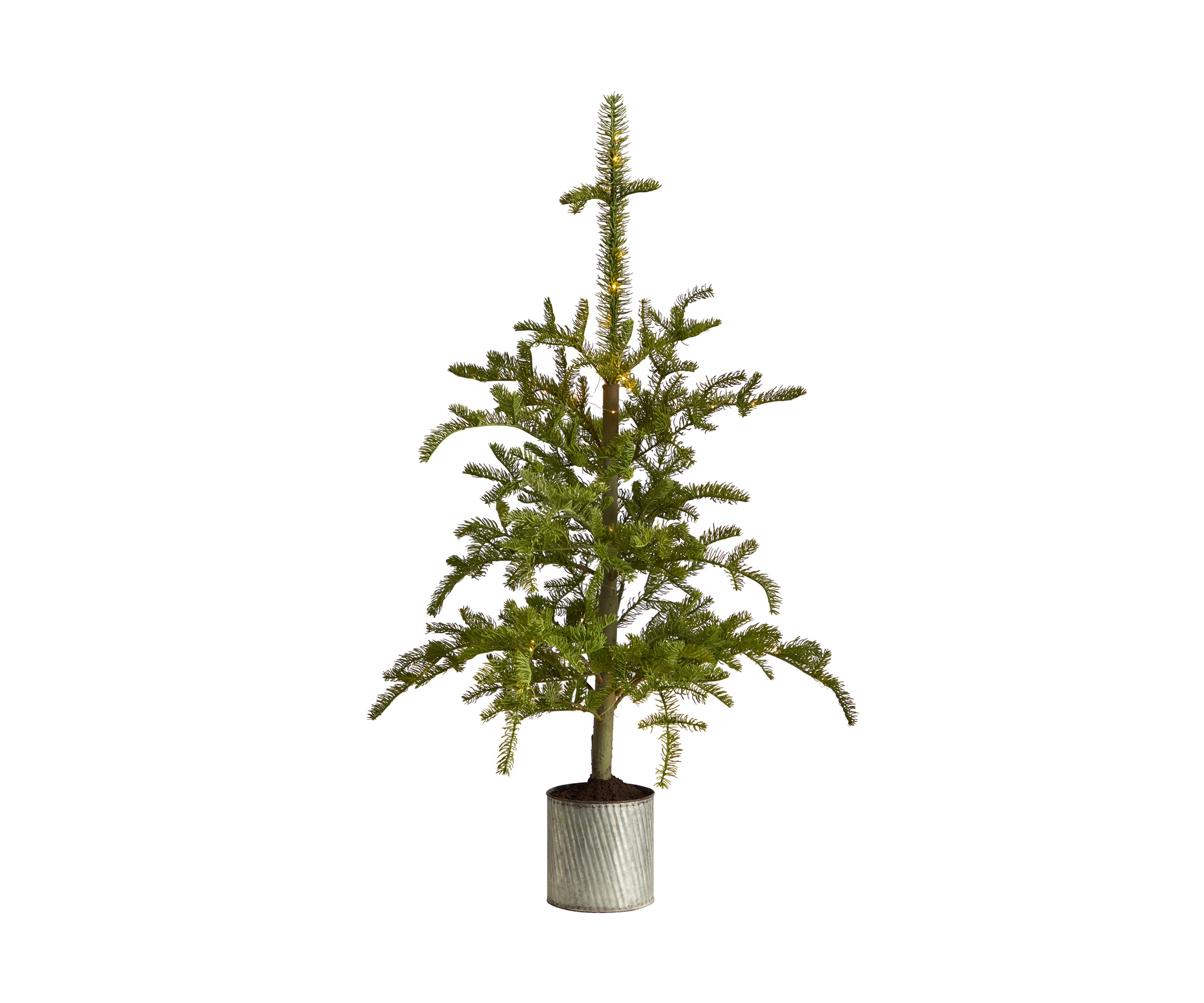 4.5-Foot Pre-Lit Christmas Pine Artificial Tree in Decorative Planter