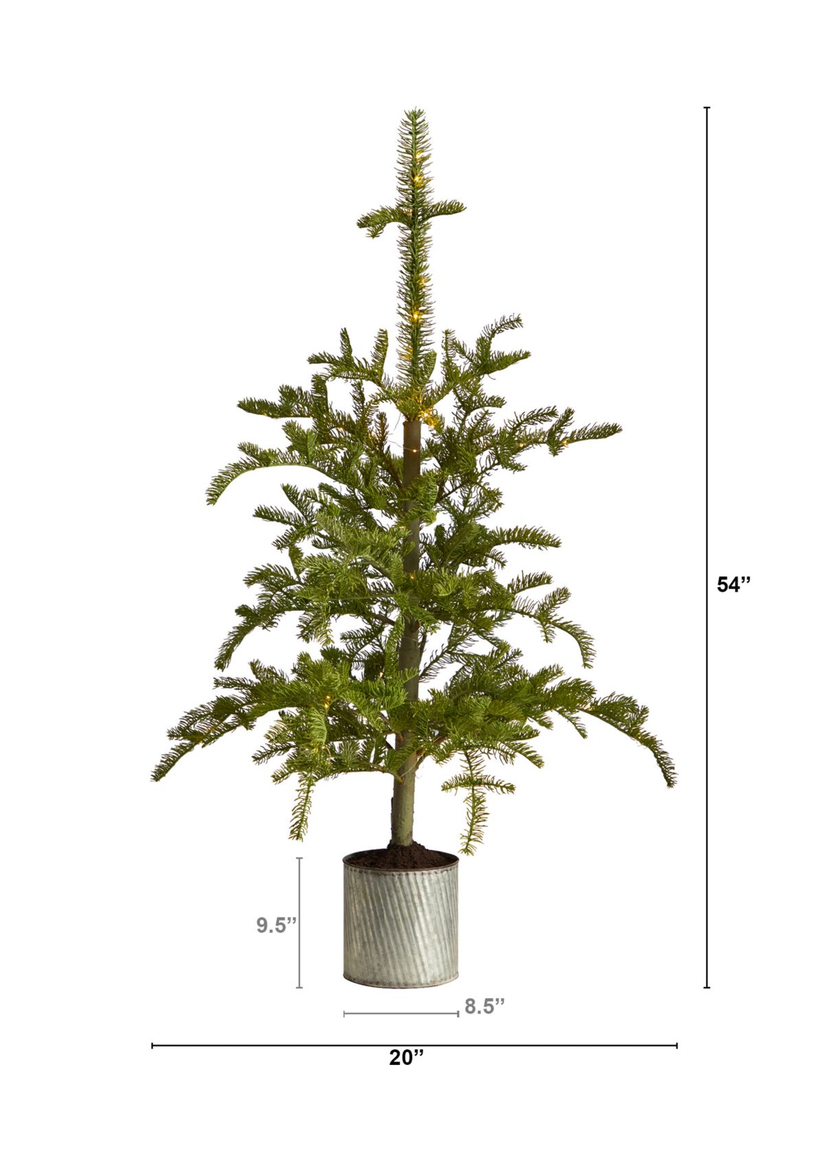 4.5-Foot Pre-Lit Christmas Pine Artificial Tree in Decorative Planter