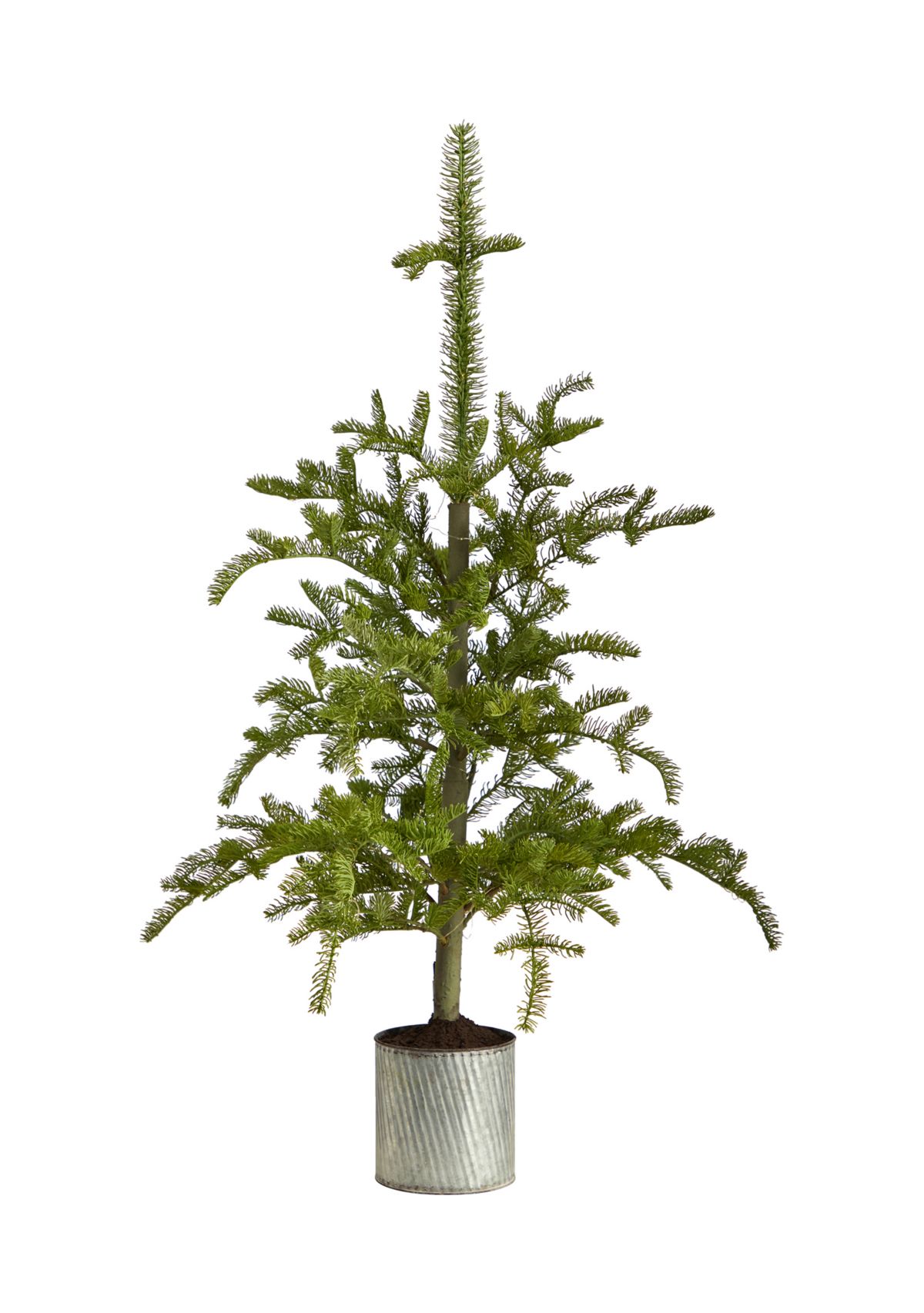 4.5-Foot Pre-Lit Christmas Pine Artificial Tree in Decorative Planter