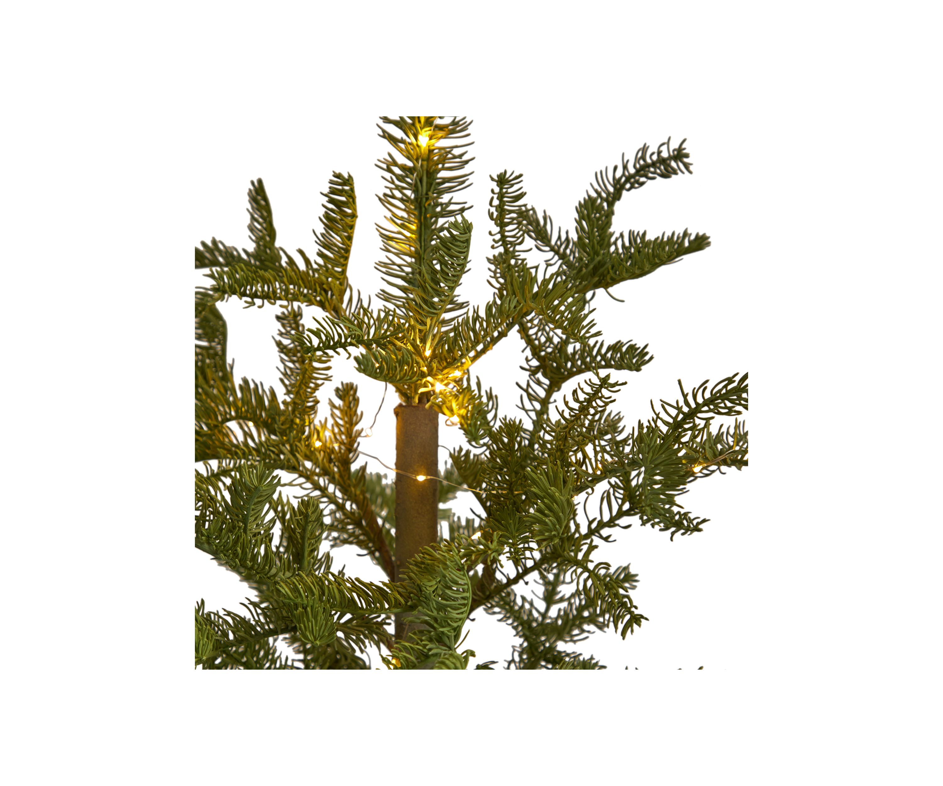 4.5-Foot Pre-Lit Christmas Pine Artificial Tree in Decorative Planter