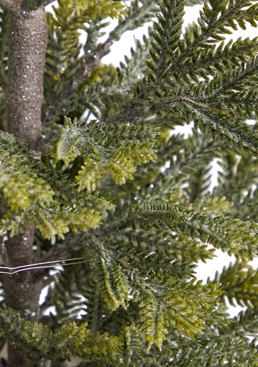 26" Pine Natural Look Artificial Christmas Tree with 35 Warm White Lights in Rustic Metal Planter