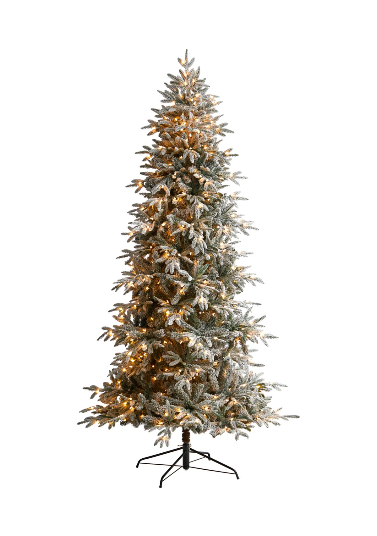 8.5-Foot Flocked Manchester Spruce Artificial Christmas Tree with 550 Lights and 1317 Bendable Branches