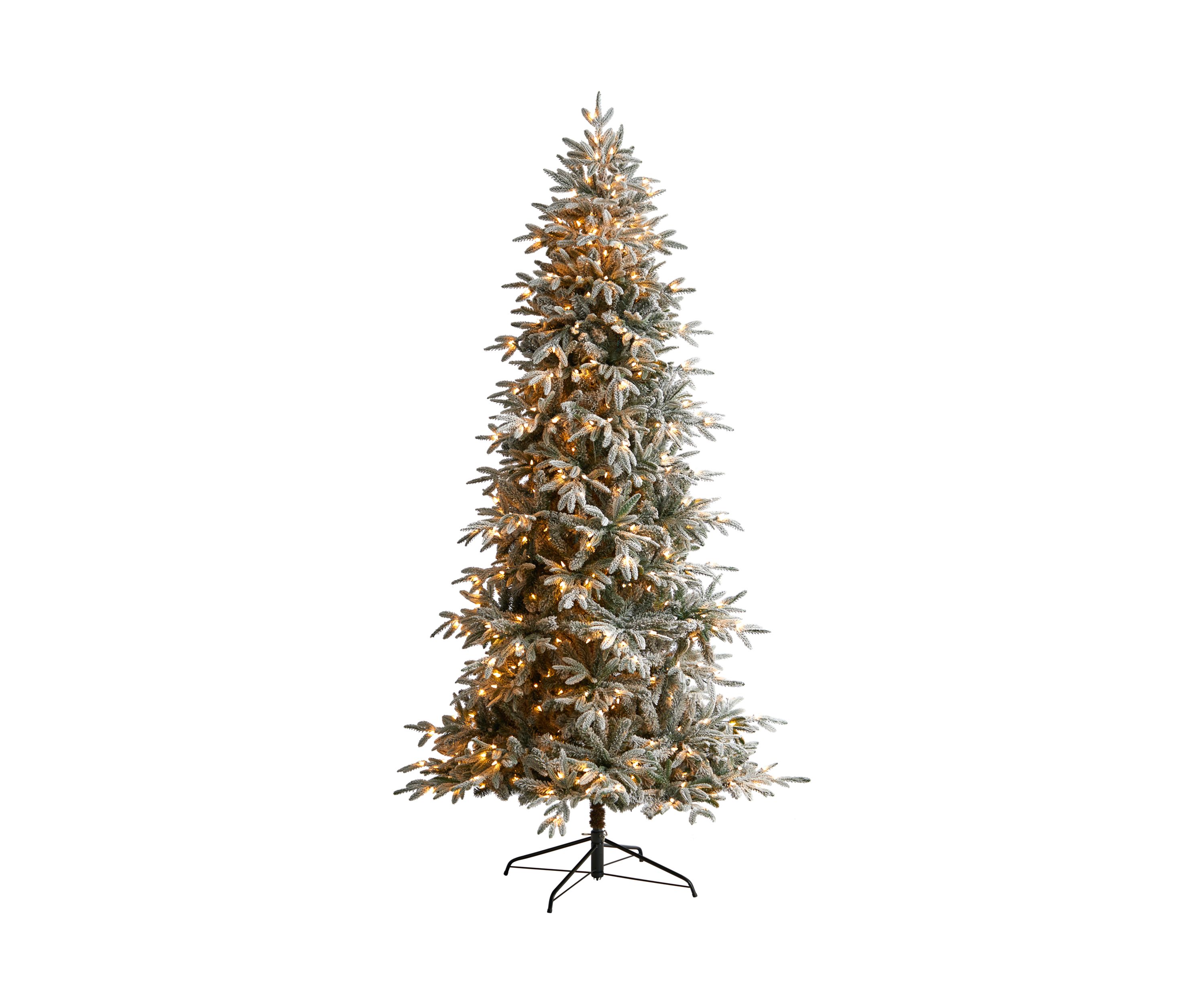 8.5-Foot Flocked Manchester Spruce Artificial Christmas Tree with 550 Lights and 1317 Bendable Branches