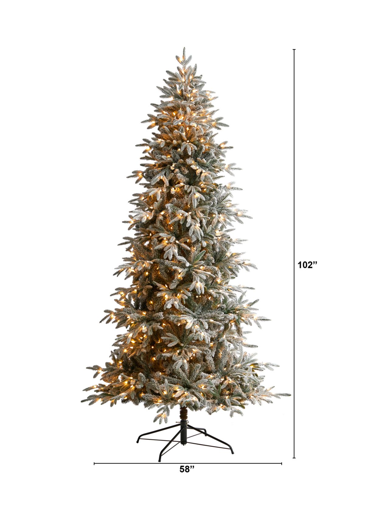 8.5-Foot Flocked Manchester Spruce Artificial Christmas Tree with 550 Lights and 1317 Bendable Branches