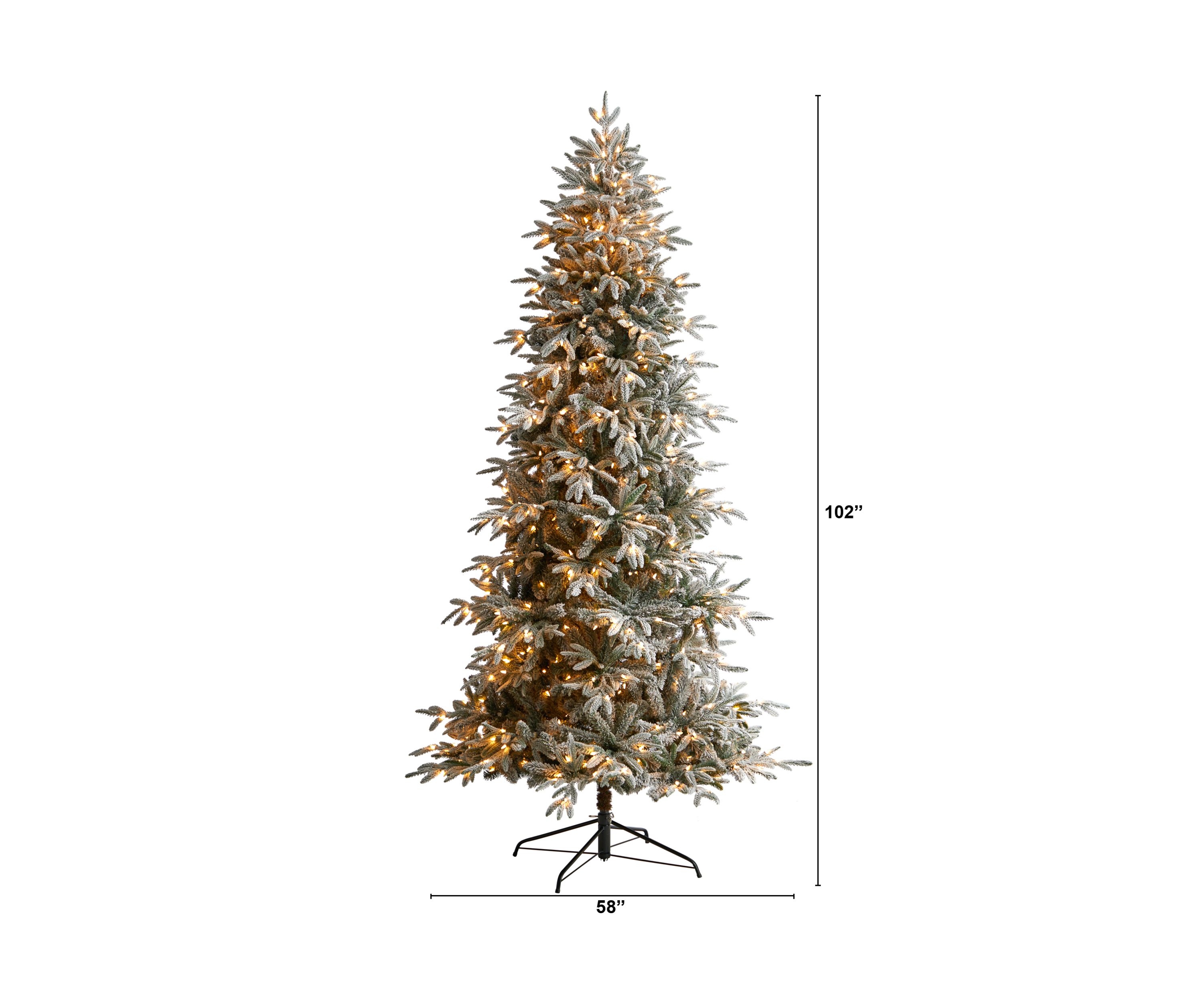 8.5-Foot Flocked Manchester Spruce Artificial Christmas Tree with 550 Lights and 1317 Bendable Branches