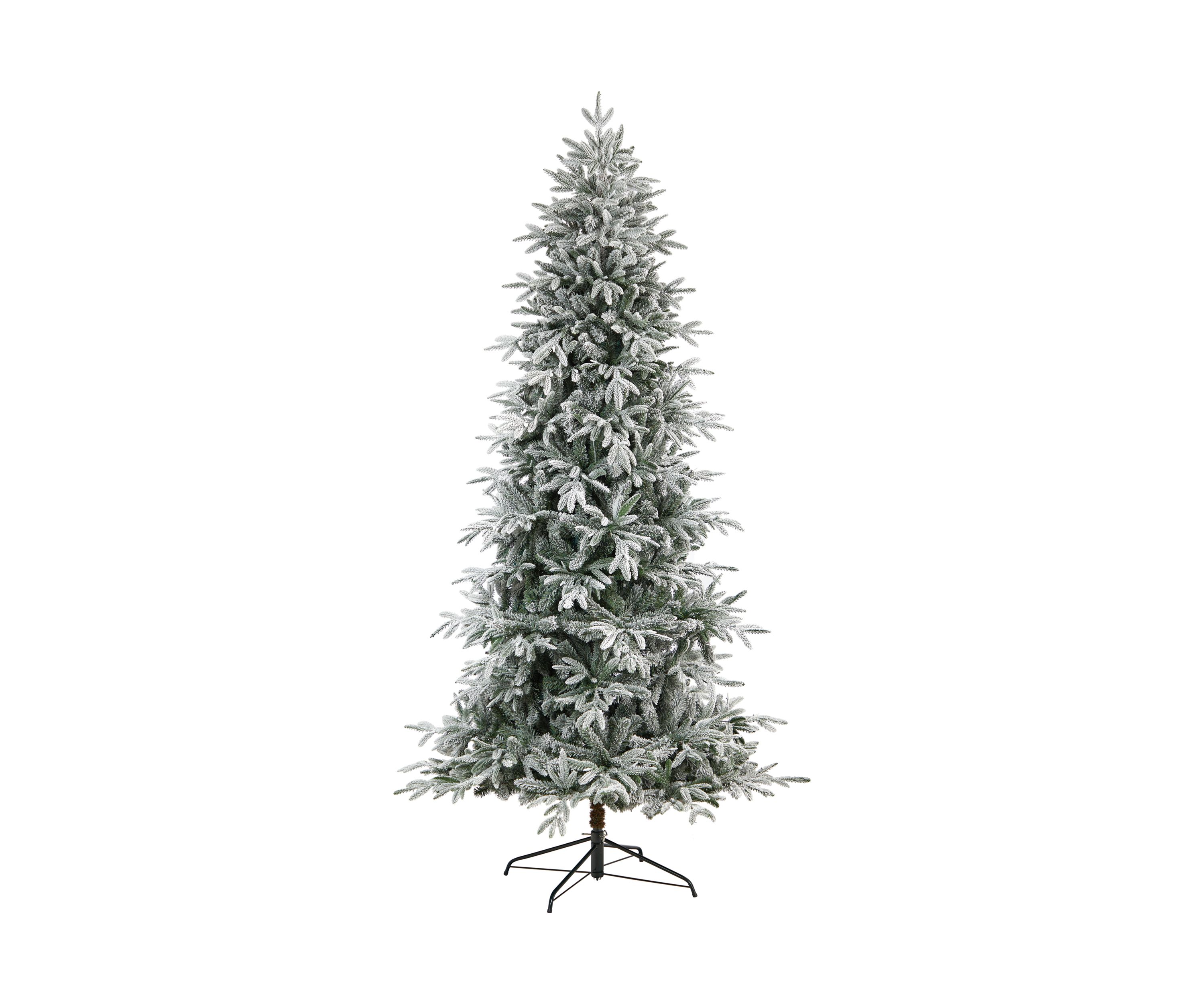 8.5-Foot Flocked Manchester Spruce Artificial Christmas Tree with 550 Lights and 1317 Bendable Branches